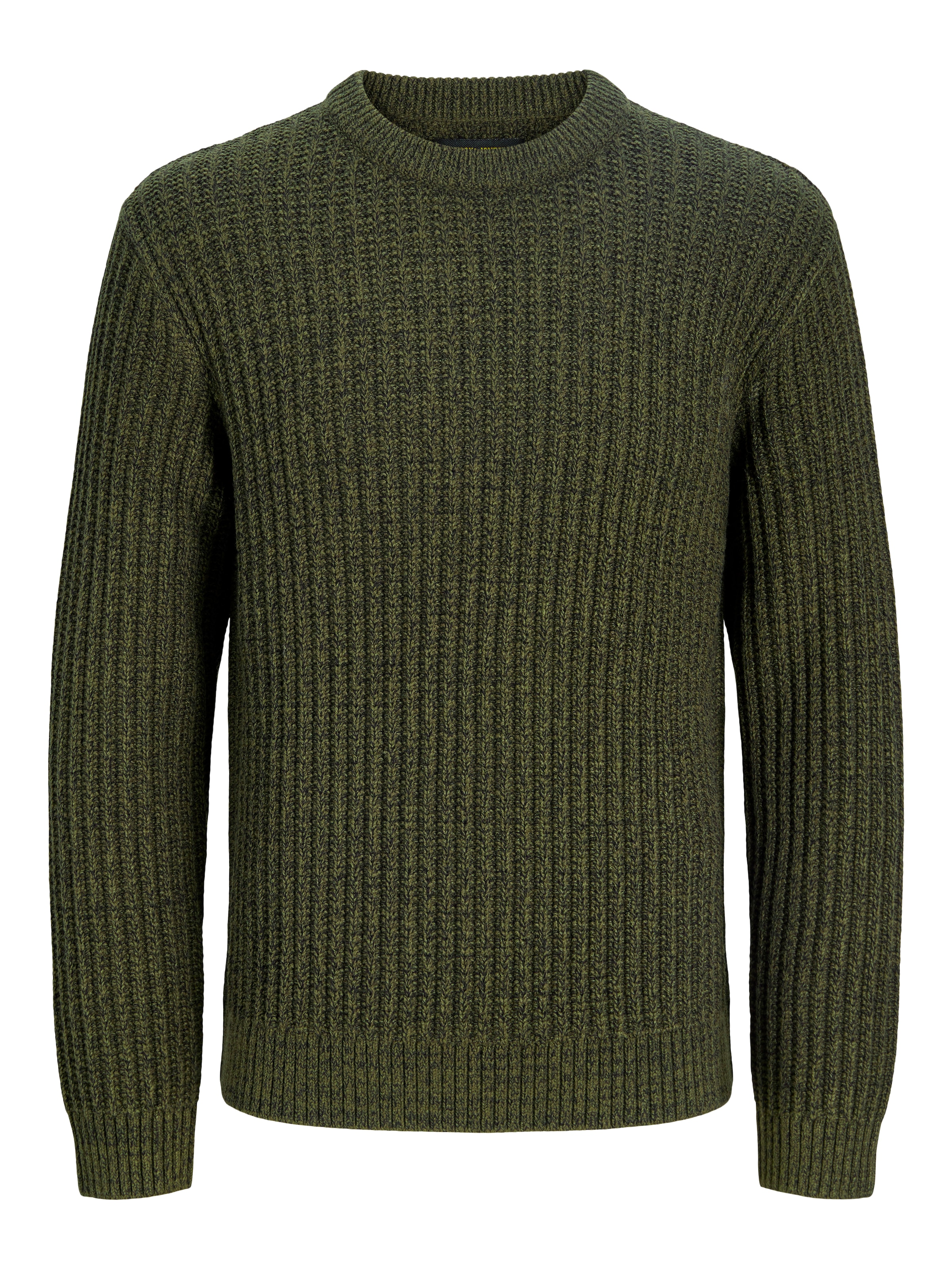 Jack & Jones Pull à col rond »JJJAXON KNIT CREW NECK« Materialmix, normal geschnitten