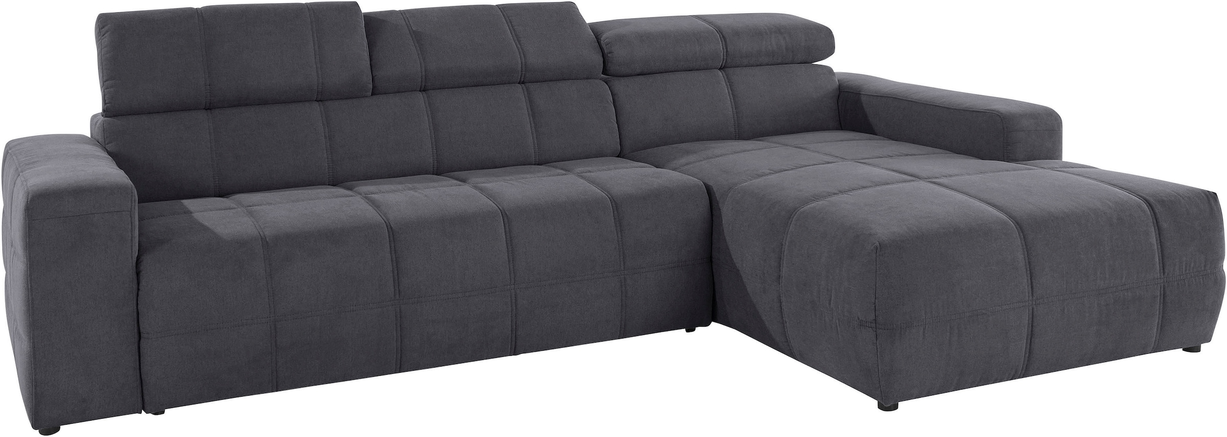 DOMO collection Ecksofa »Brandon grosse Ausführung B/T/H: 289/177/80 cm, auch in Leder und Cord«, mit Kopfteilverstellung, wahlweise Sitztiefenverstellung, L-Form