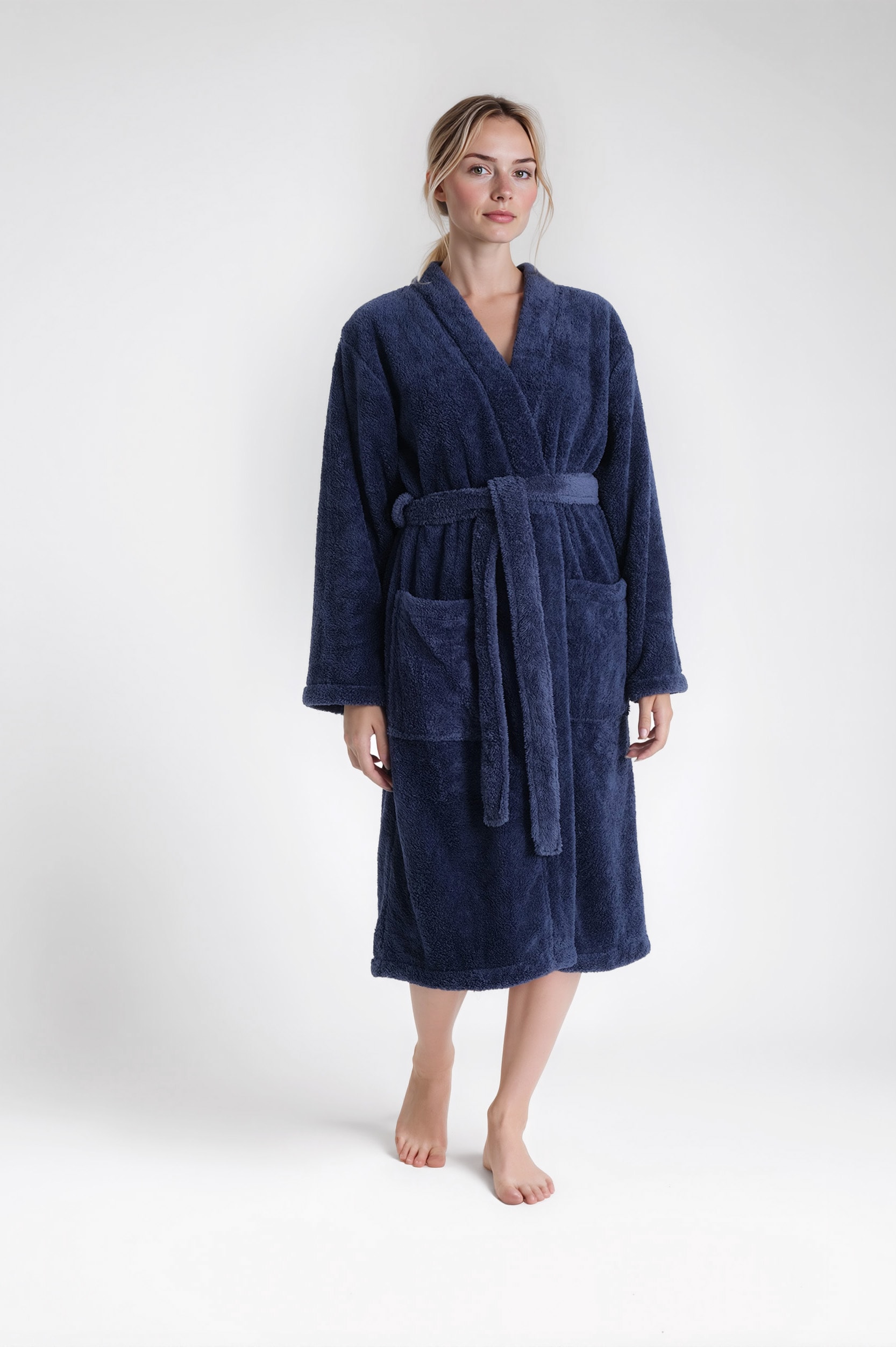 my home Unisex-Bademantel »Lillou Kimono, ideal für Sauna & Spa, Hotelbademantel, Morgenmantel«, (1 St.), kuschelig weicher Fleece, plüsch, für Damen und Herren, XS-3XL