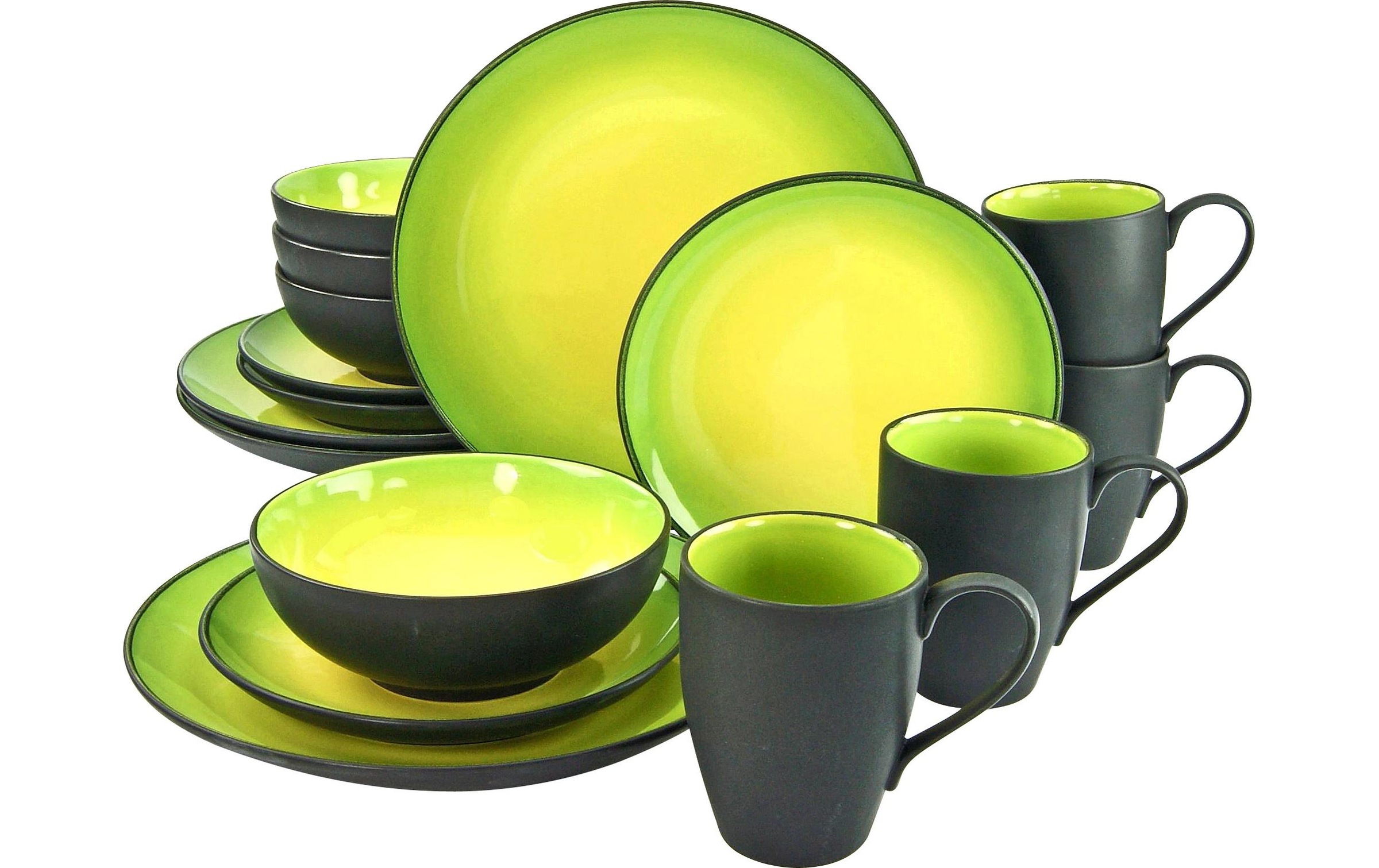 Image of CreaTable Kombiservice "Teller-Set Gelb/Grün"