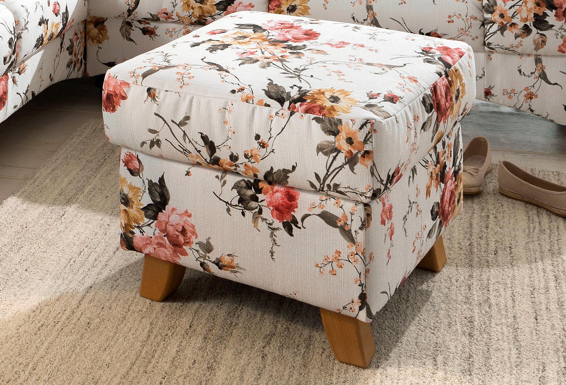 Image of Home affaire Hocker »Mayfair«, mit Blumenmuster bei Ackermann Versand Schweiz