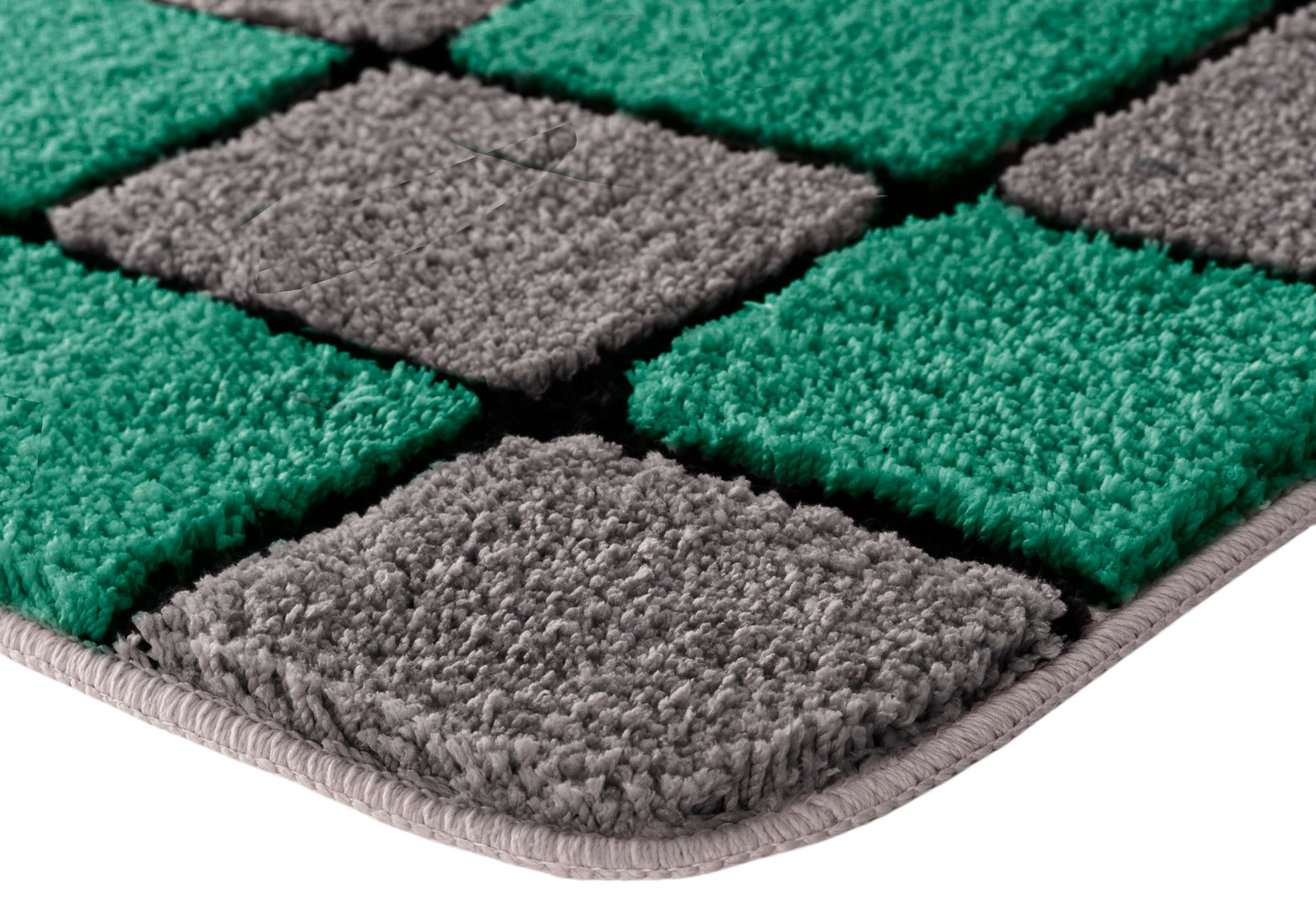 my home Badematte »Melli«, rutschhemmend beschichtet, fussbodenheizungsgeeignet, Badteppich, mit Muster, karierte Badematte
