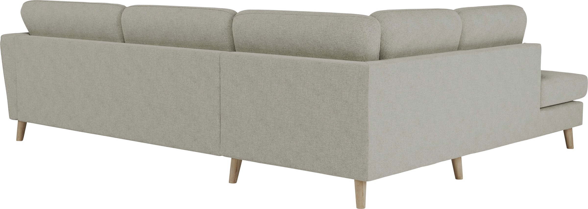 Home affaire Ecksofa »MARSEILLE 278/202 cm, L-Form, Ottom. rechts/links, verschiedene Bezüge« Massivholzbeine Eiche, Landhausstil, Wellenunterfederung