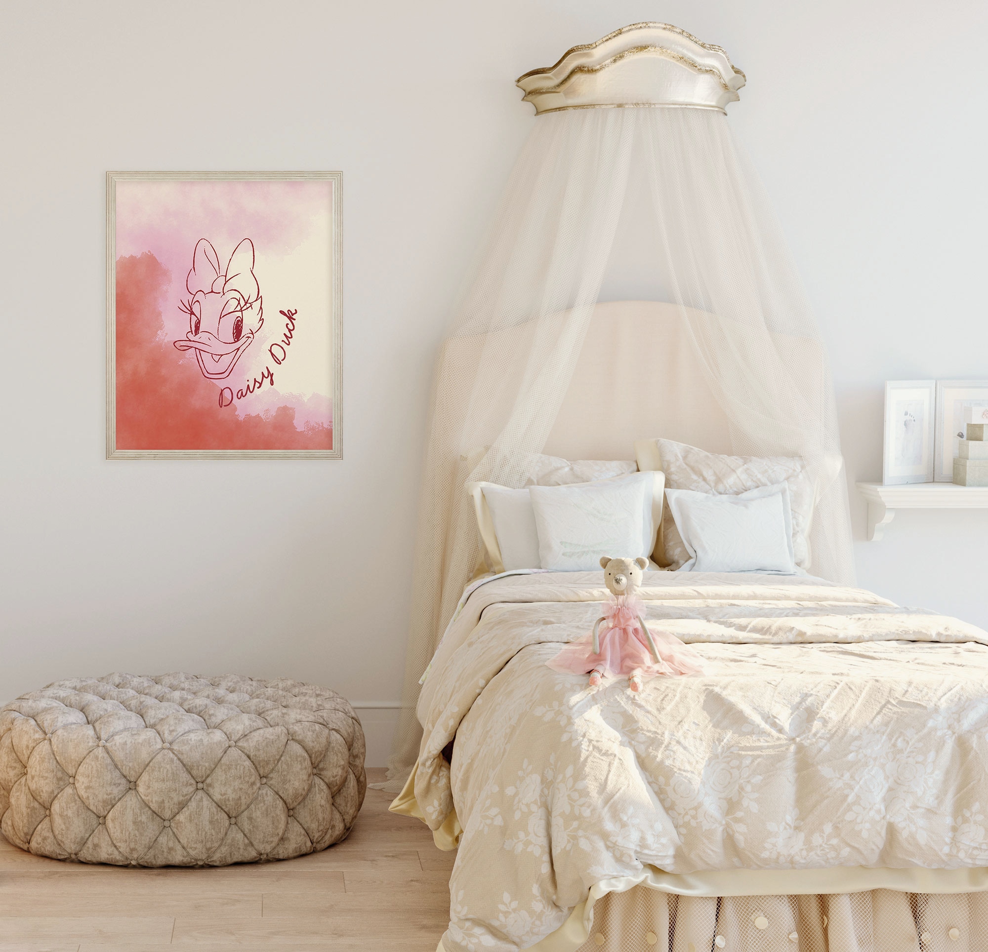Image of Komar Wandbild "Disney Daisy Duck Watercolours" Disney Set, 1 Stk. tlg. 40 x 50 cm (Breite x Höhe) - Kinderzimmer, Dekoration