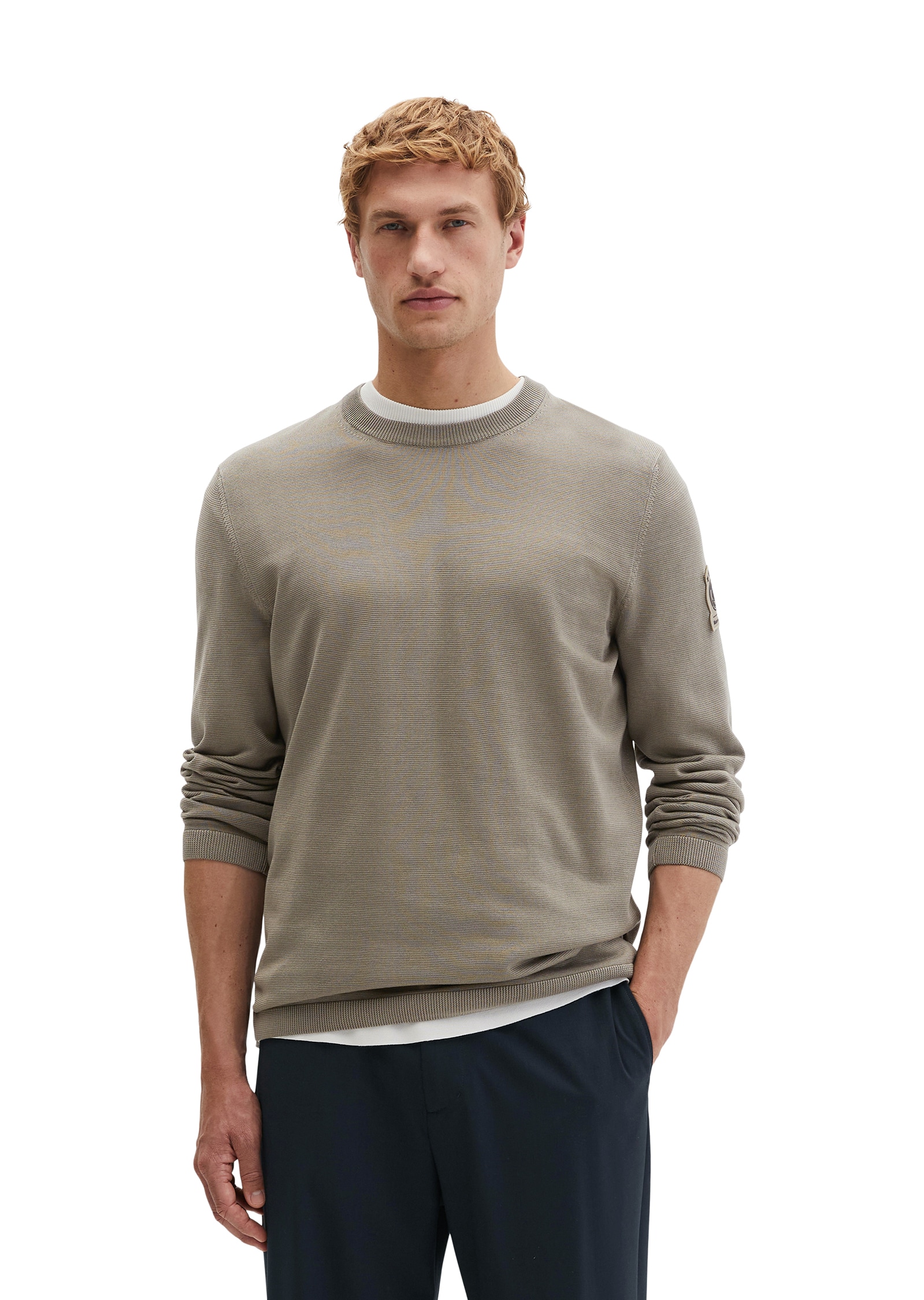 Marc O'Polo Rundhalspullover »DFB Travel Collection« aus reiner Bio-Baumwolle