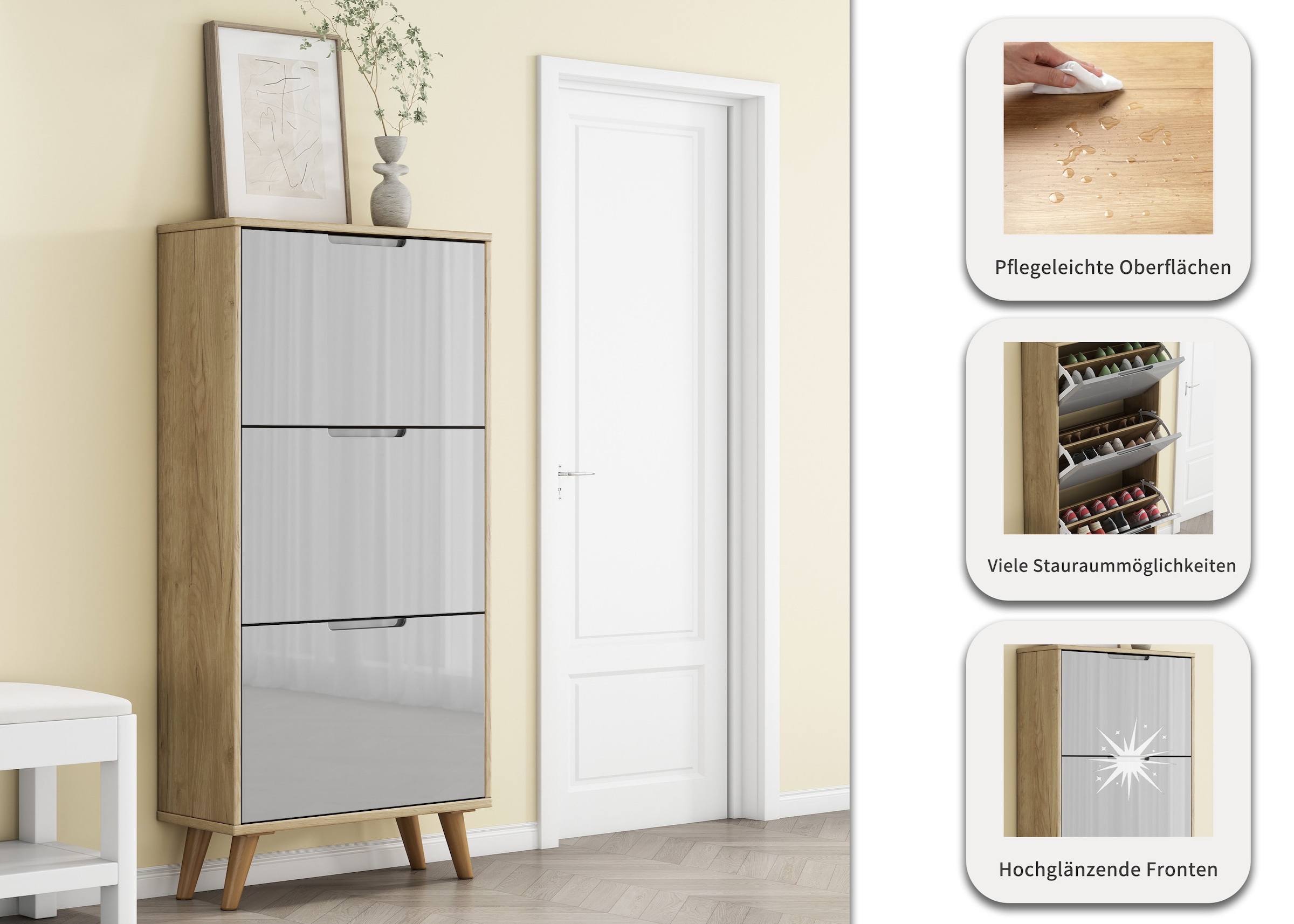 GOODproduct Schuhschrank »Lund« FSC-zertifiziertem Holz, ABS-Kanten, Breite 62 cm