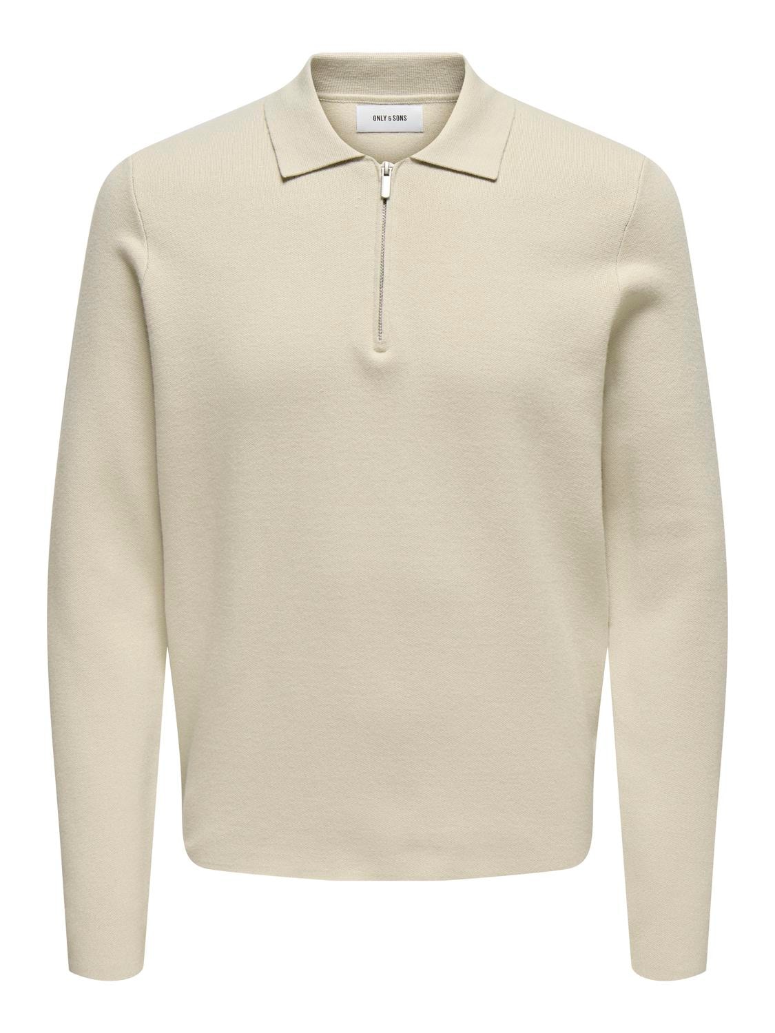 ONLY & SONS Polokragenpullover »ONSCOOPER REG LS 12 HALF ZIP POLO«