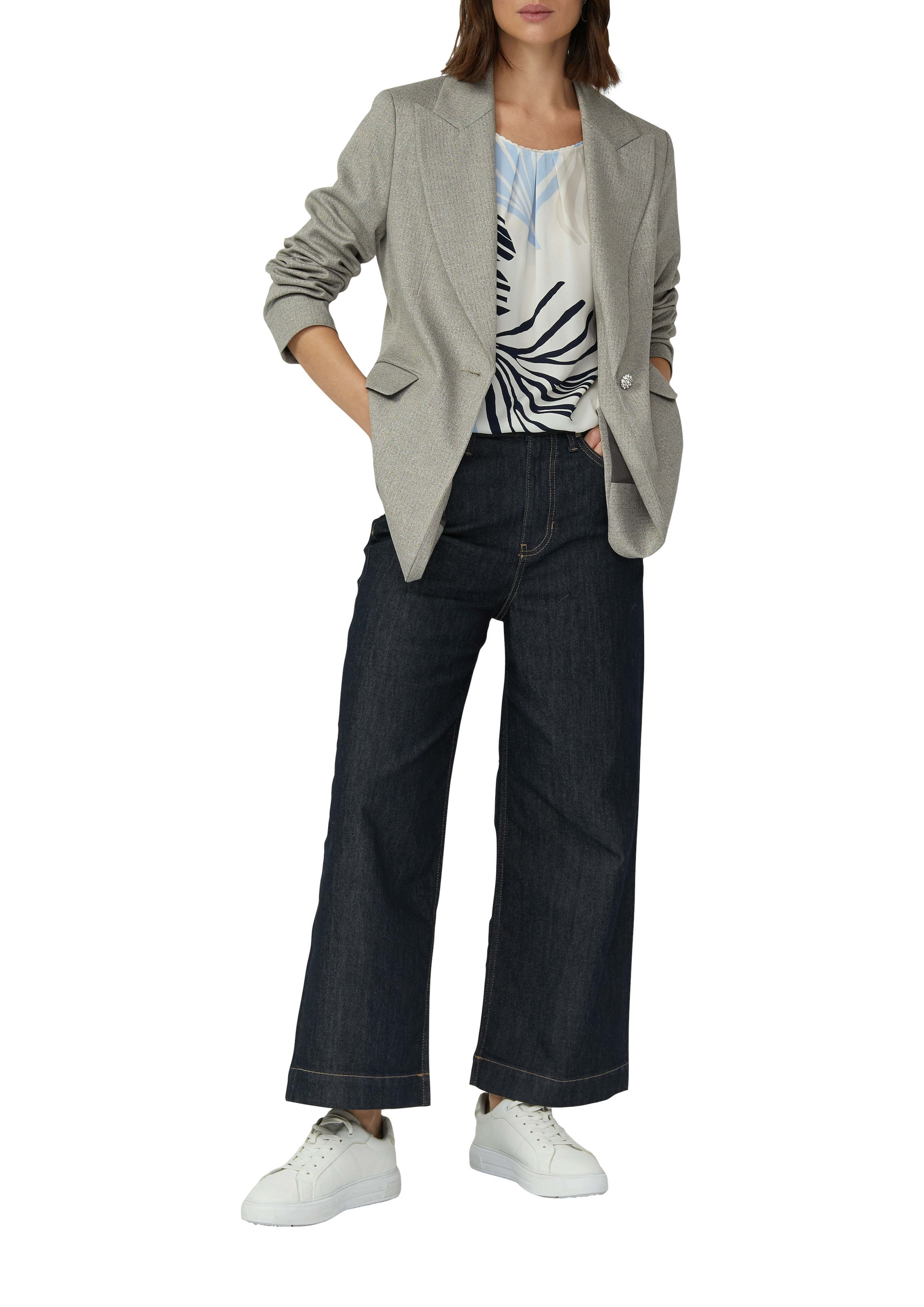 s.Oliver BLACK LABEL Blouse à manches courtes mit grafischem Muster