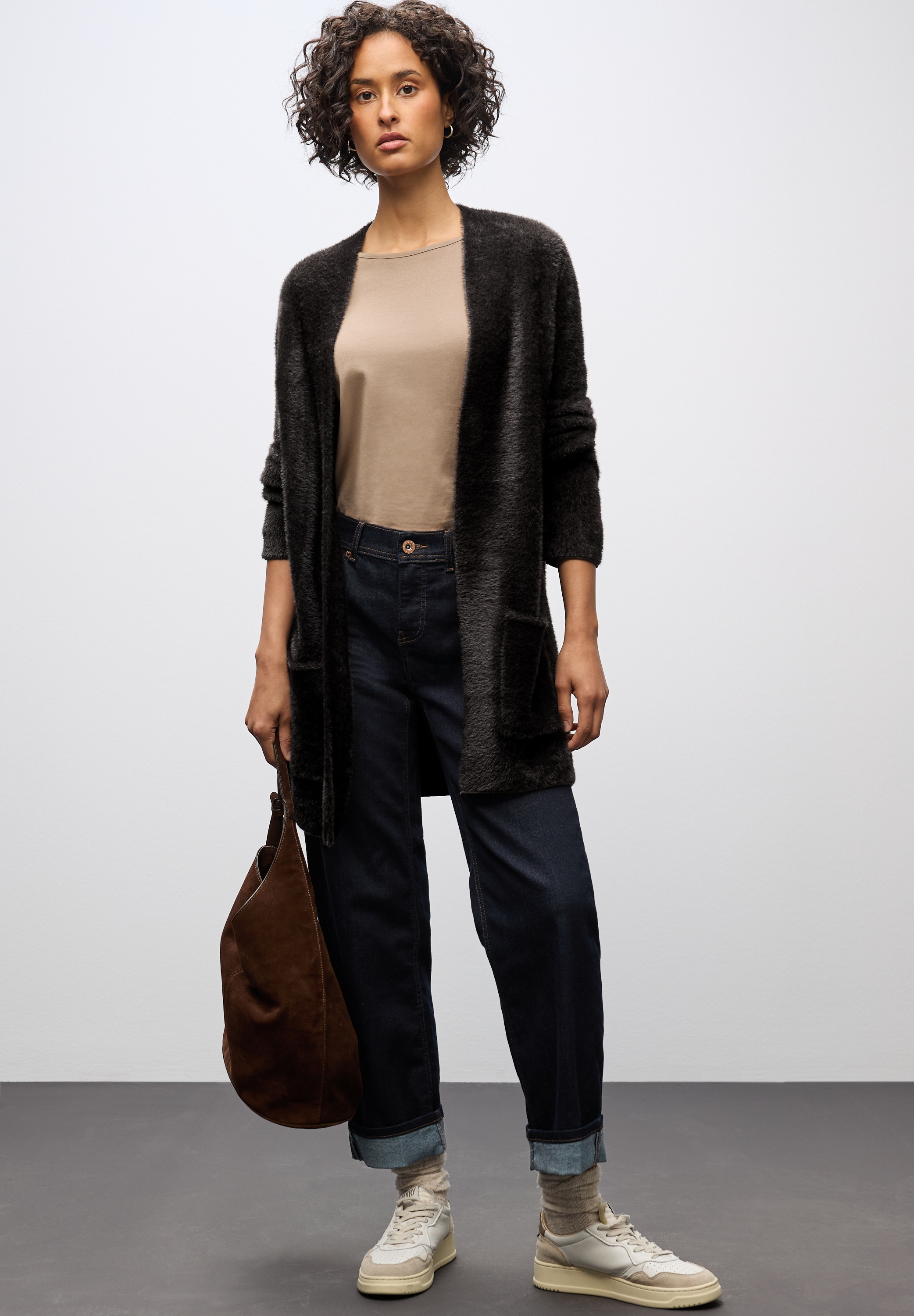 STREET ONE Cardigan lang und in Federgarn-Qualität, offen