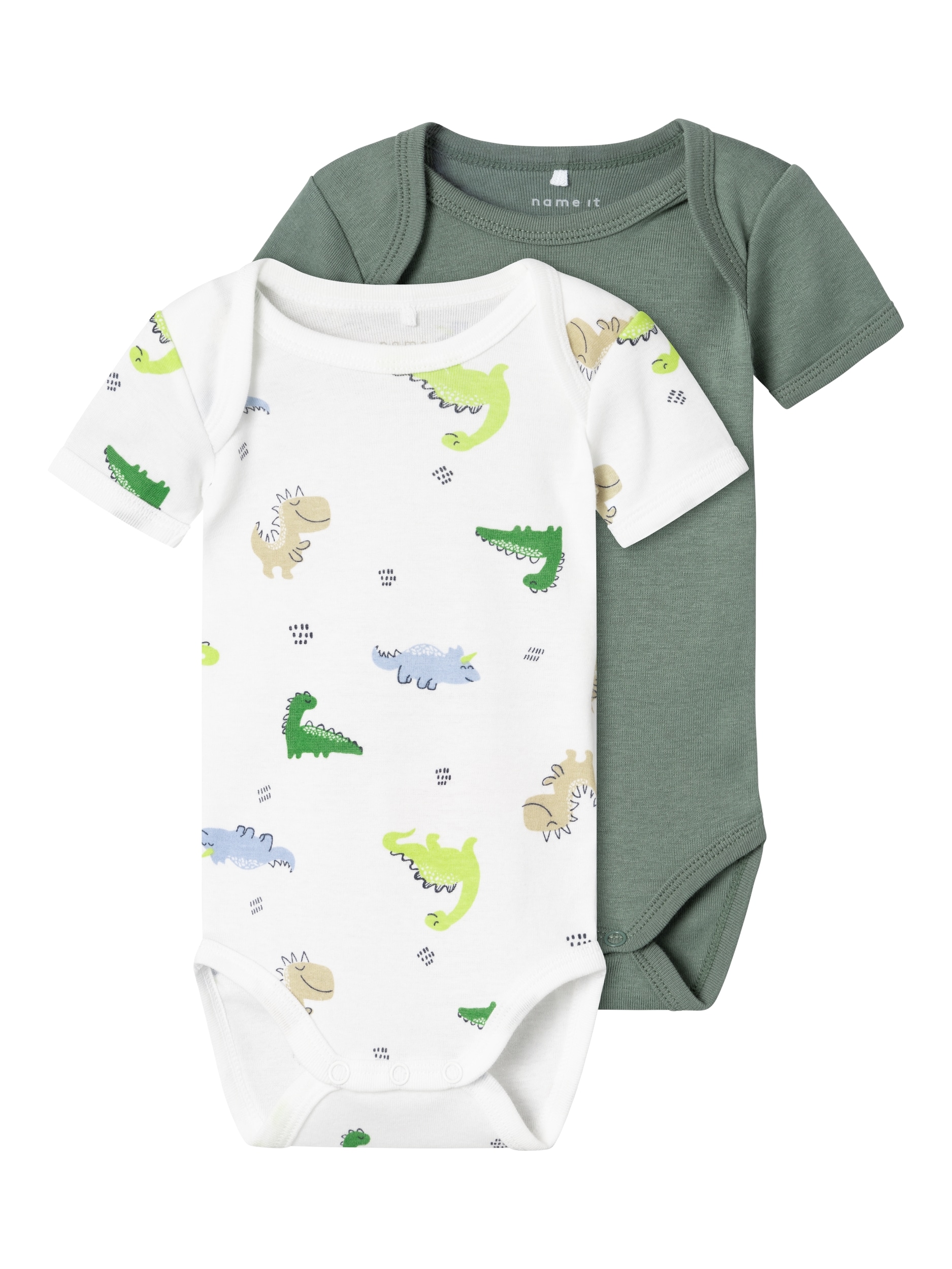 Name It Schlafoverall »NBMBODY 2P SS WILD LIME DINO NOOS«, (Packung, 2 tlg.)