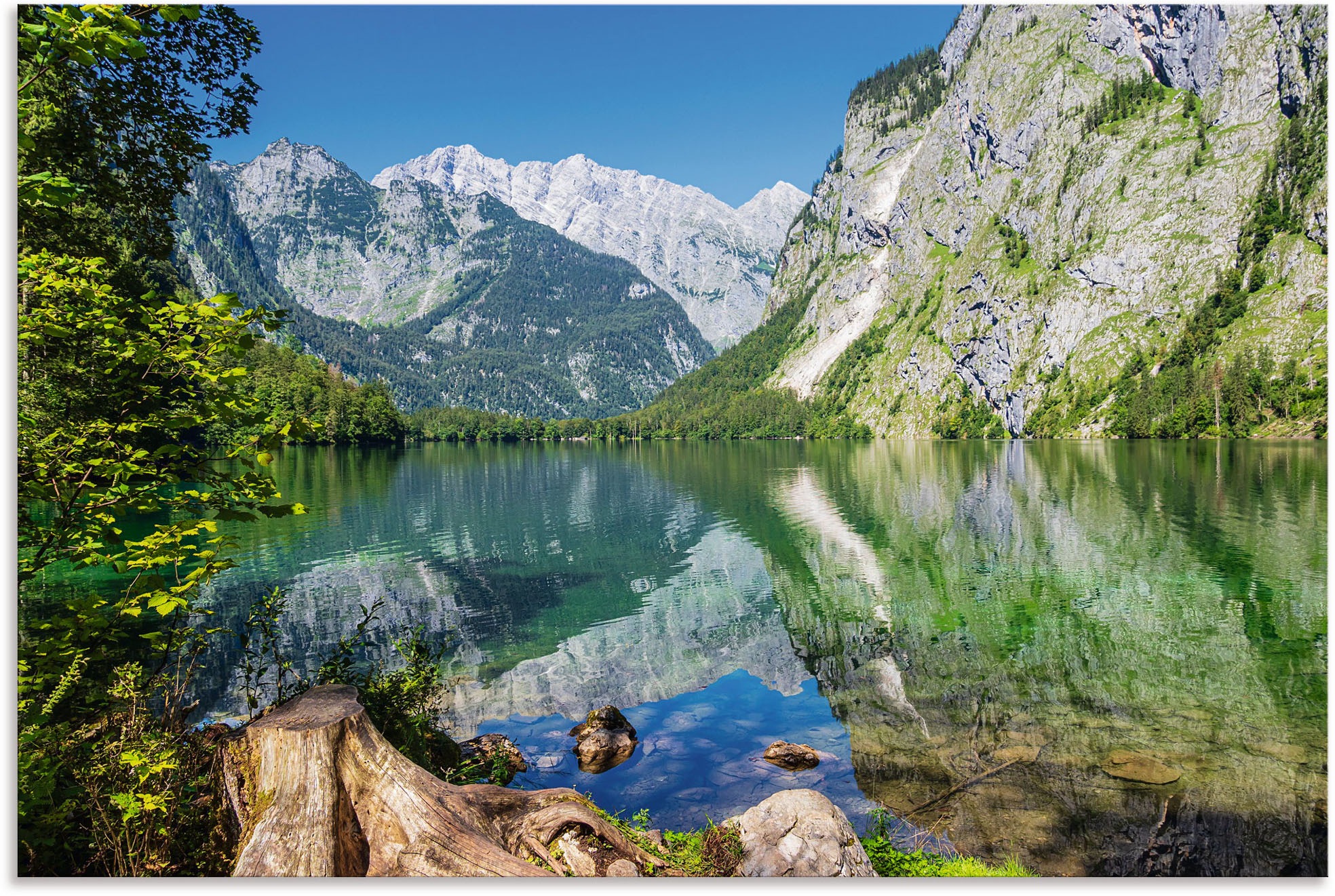Image of Artland Wandbild »Obersee Berchtesgadener Land in Bayern«, Berge & Alpenbilder, (1 St.), in vielen Grössen & Produktarten - Alubild / Outdoorbild für den Aussenbereich, Leinwandbild, Poster, Wandaufkleber / Wandtattoo auch für Badezimmer geeignet bei Acke