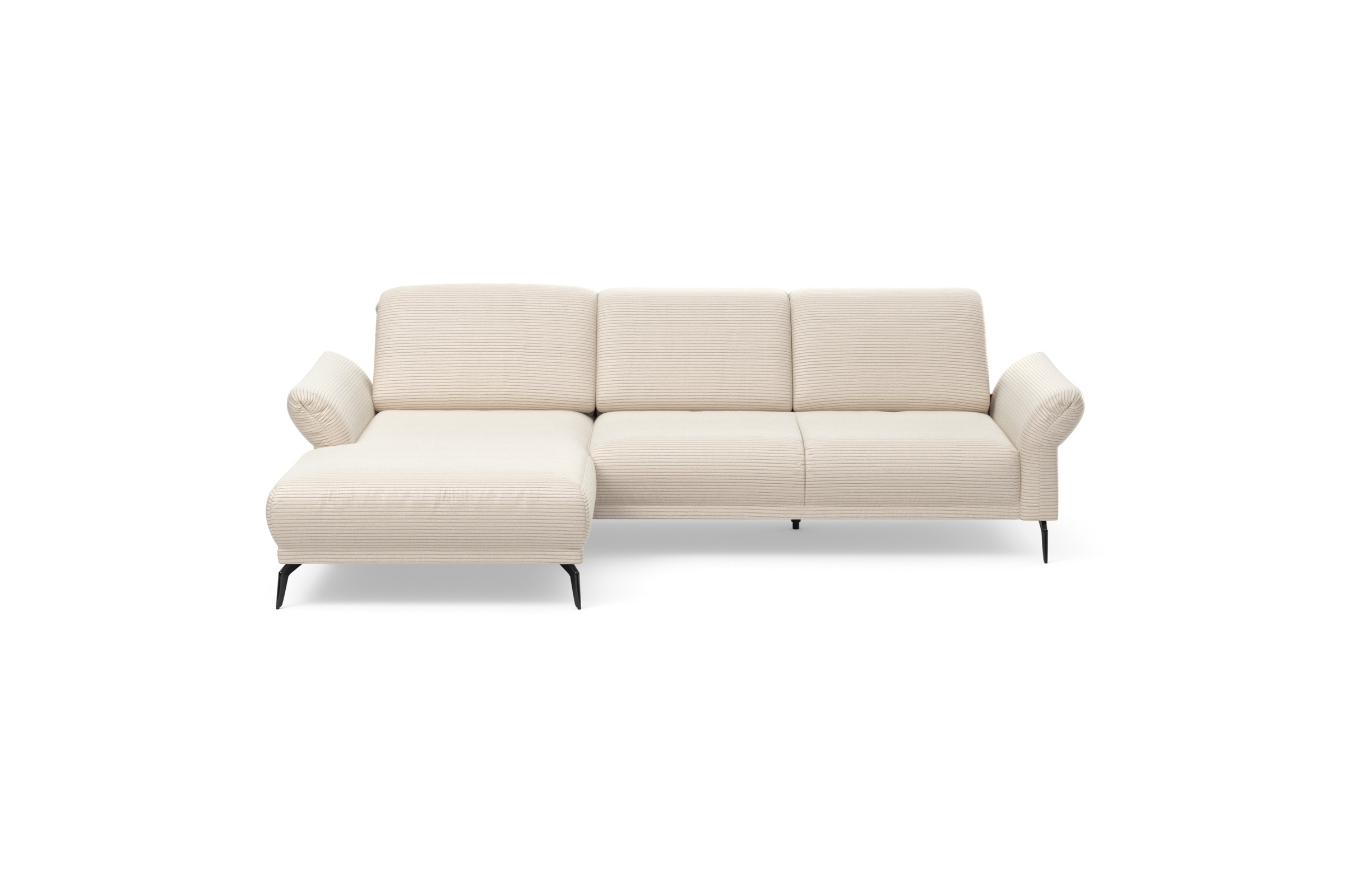 INOSIGN Ecksofa »Coco L-Form«, Sitztiefen-, Arm- und Kopfteilverstellung, Cord-Bezug, Fusshöhe 15 cm