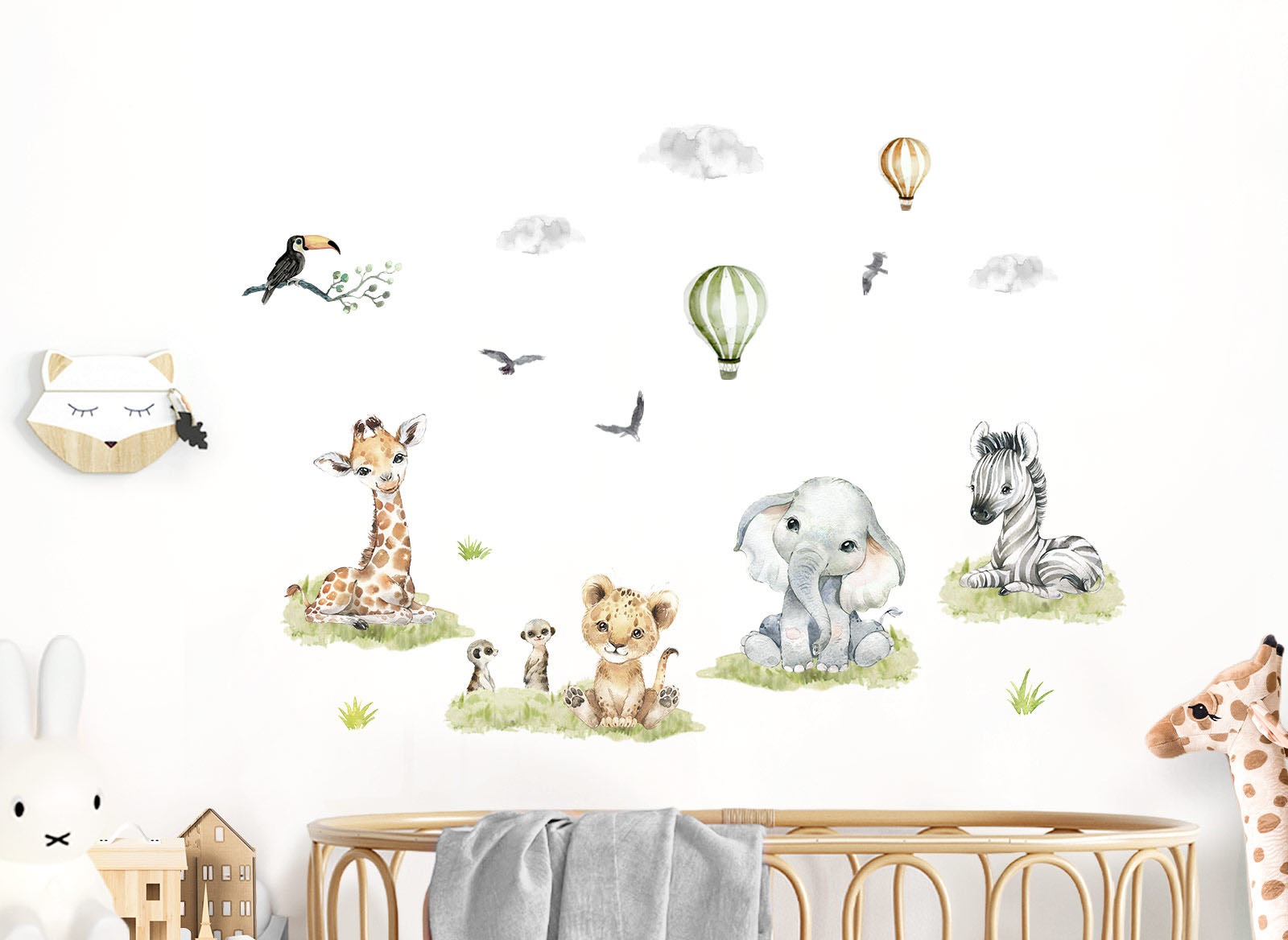 Image of little DECO Wandtattoo »Little Deco Wandtattoo Safari Tiere & Heissluftballons« bei Ackermann Versand Schweiz
