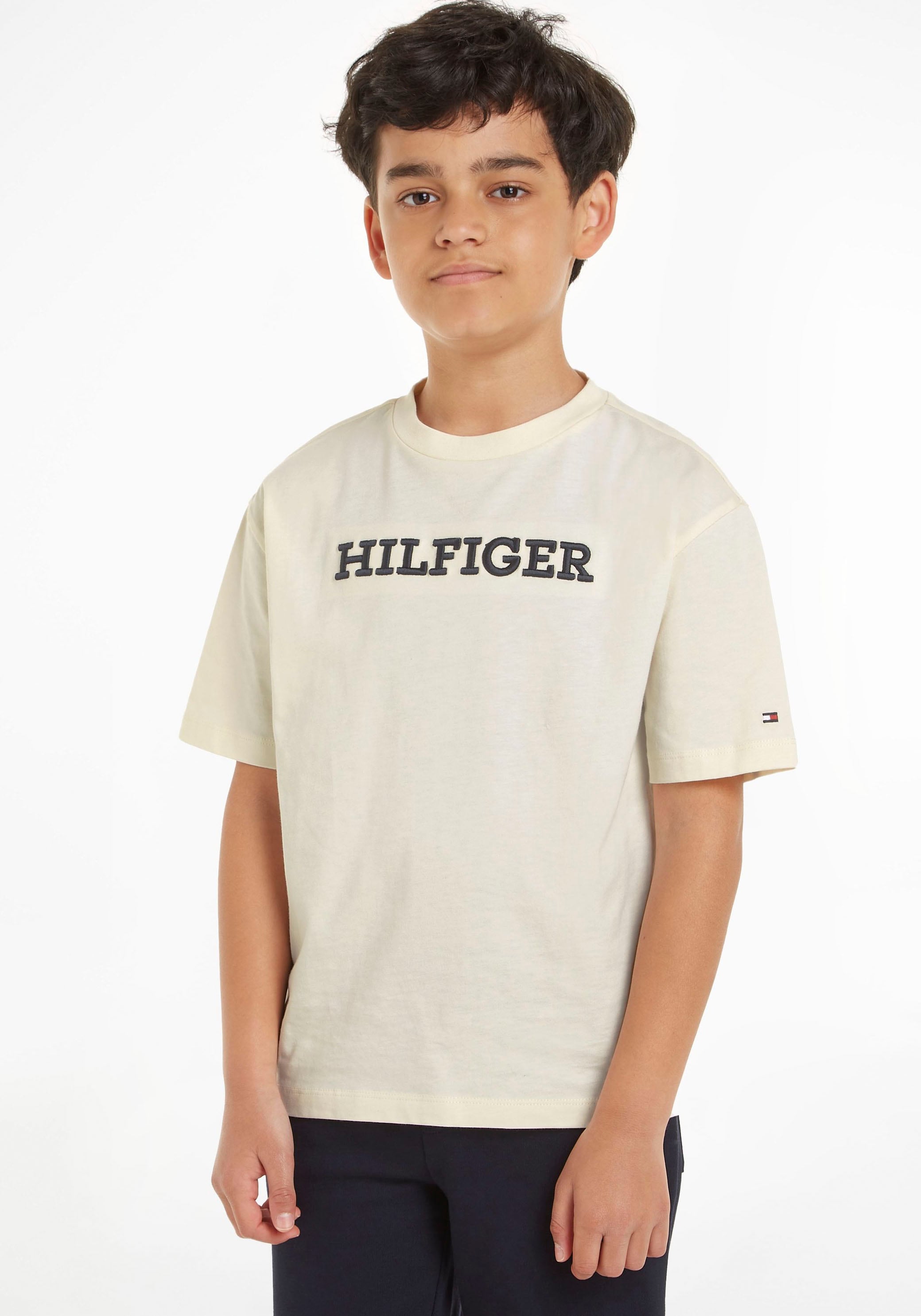 Tommy Hilfiger T-Shirt »U MONOTYPE TEE S/S«, mit grosser Logo-Stickerei