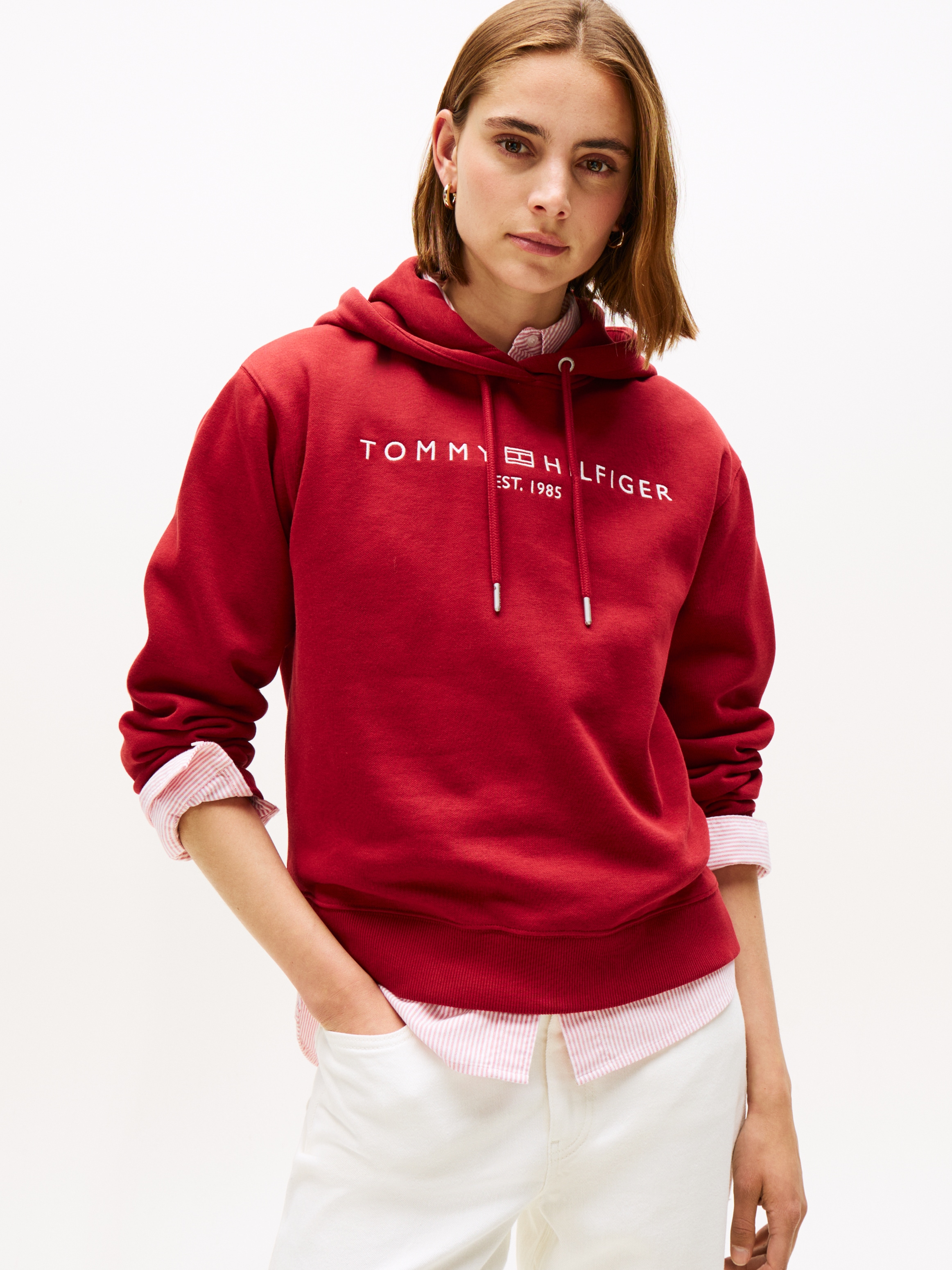 Image of Tommy Hilfiger Kapuzensweatshirt "MDRN REG CORP LOGO HOODIE", mit gesticktem Logo-Schriftzug