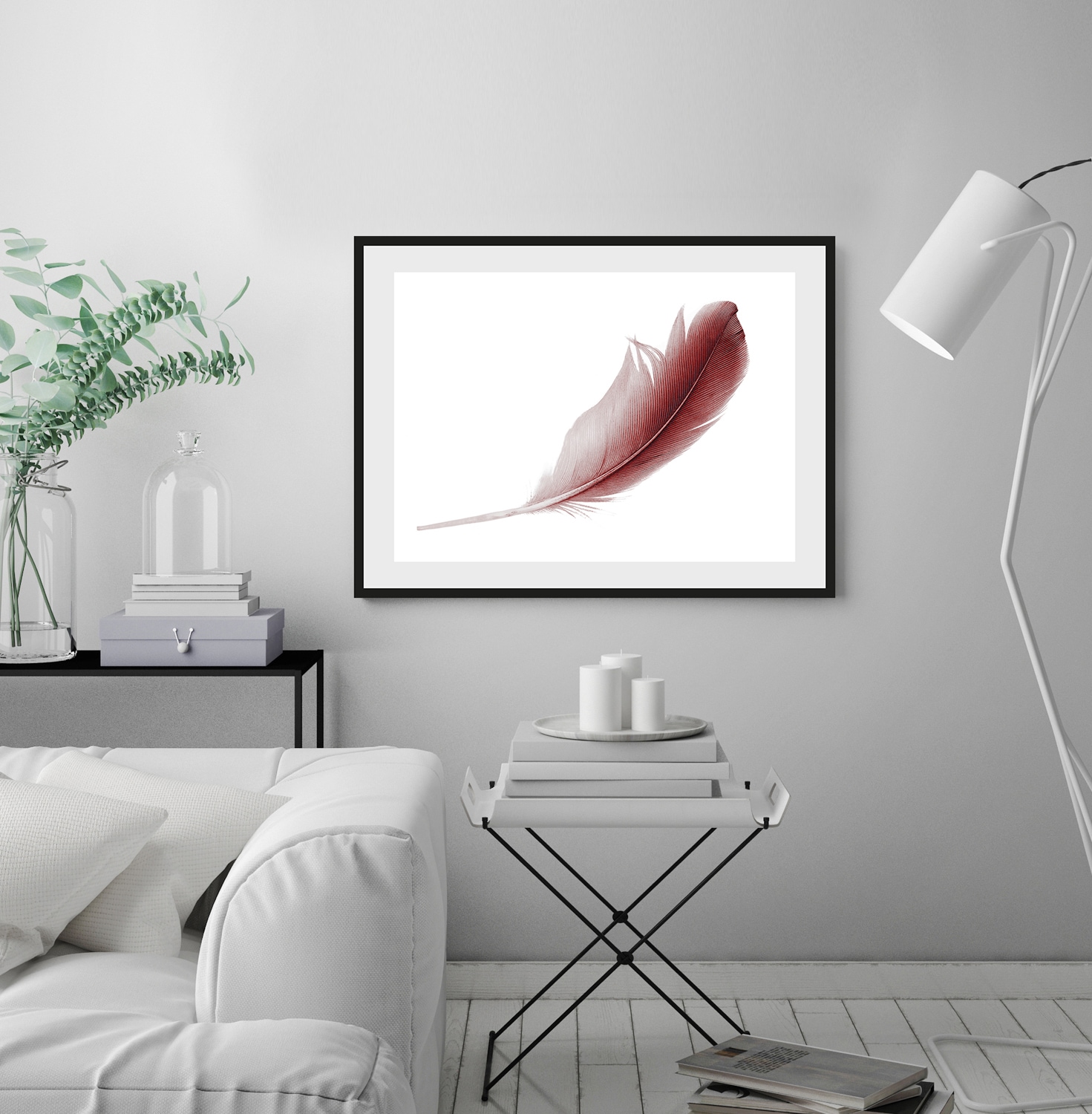 Image of queence Bild "Muriel" Federn Kunst gerahmt, Federn