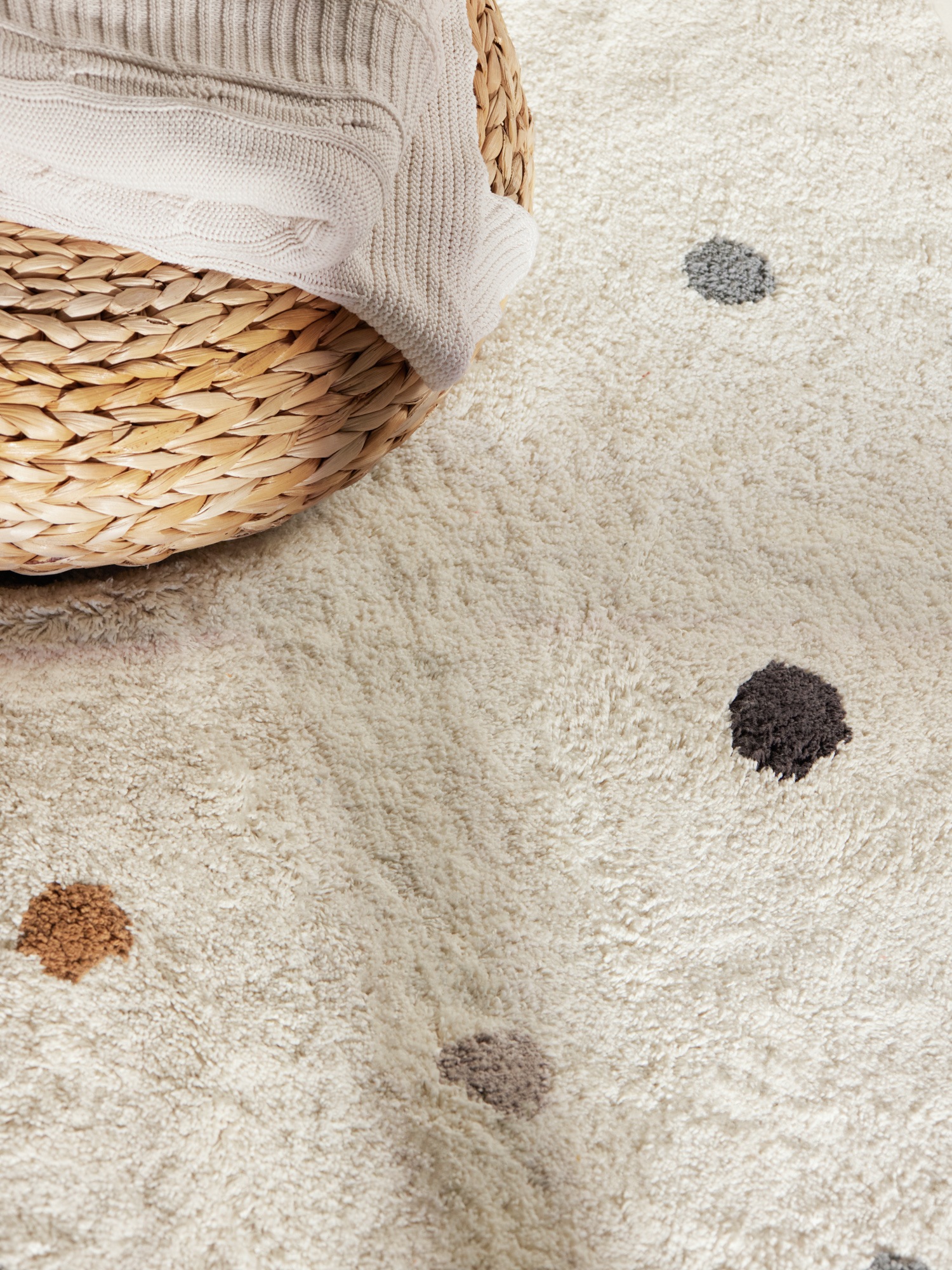 HANSE Home Tapis pour enfants »Pippo« Rectangulaire 10 mm Höhe lavable, fait main, coton, tapis de jeu antidérapant pour chambre d'enfants