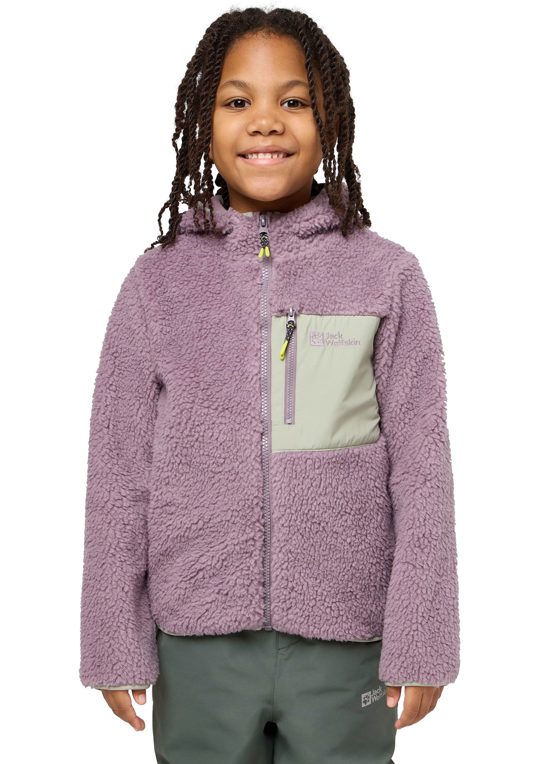 Jack Wolfskin Fleecejacke »ICE CURL HOOD JACKET für Kinder«, mit Kapuze