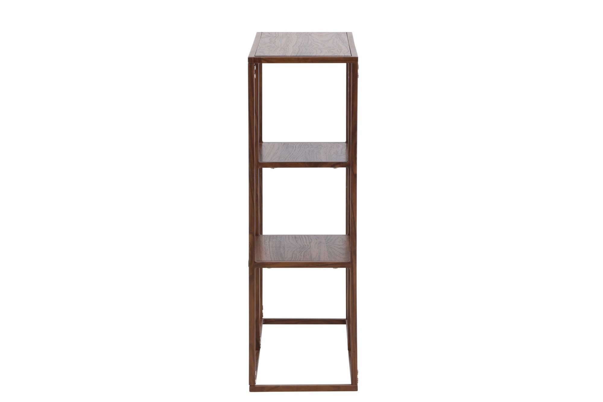 Venture Home Bücherregal »Staal, Bücherregal in warmer Walnussoptik, Stahlrahmen, Höhe 81 cm« Standregal, 3D-Folie, schlank, anspruchsvoll, modern