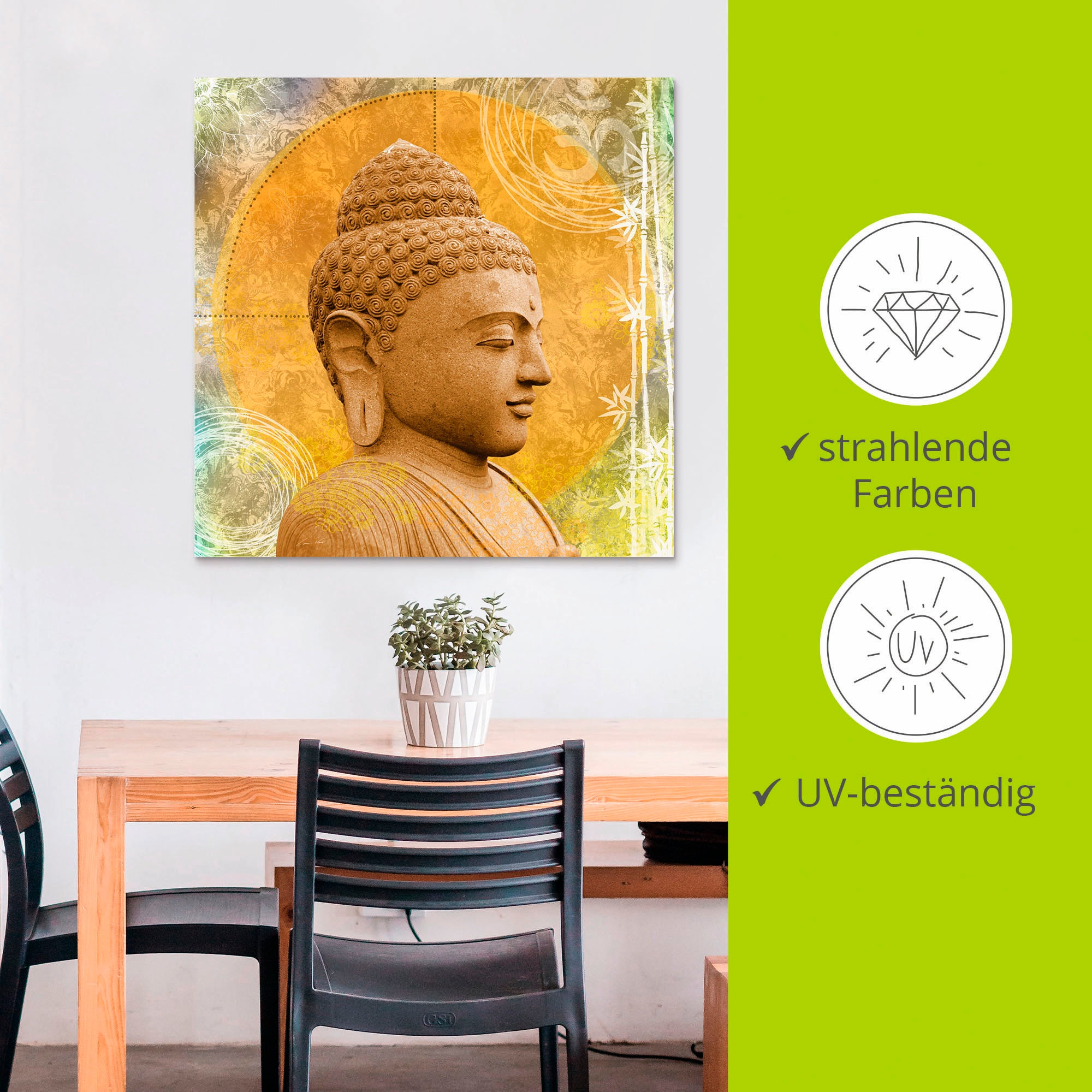 Artland Wandbild »Buddha II«, Spa, (1 St.), als Alubild, Outdoorbild, Leinwandbild, Wandaufkleber, versch. Grössen
