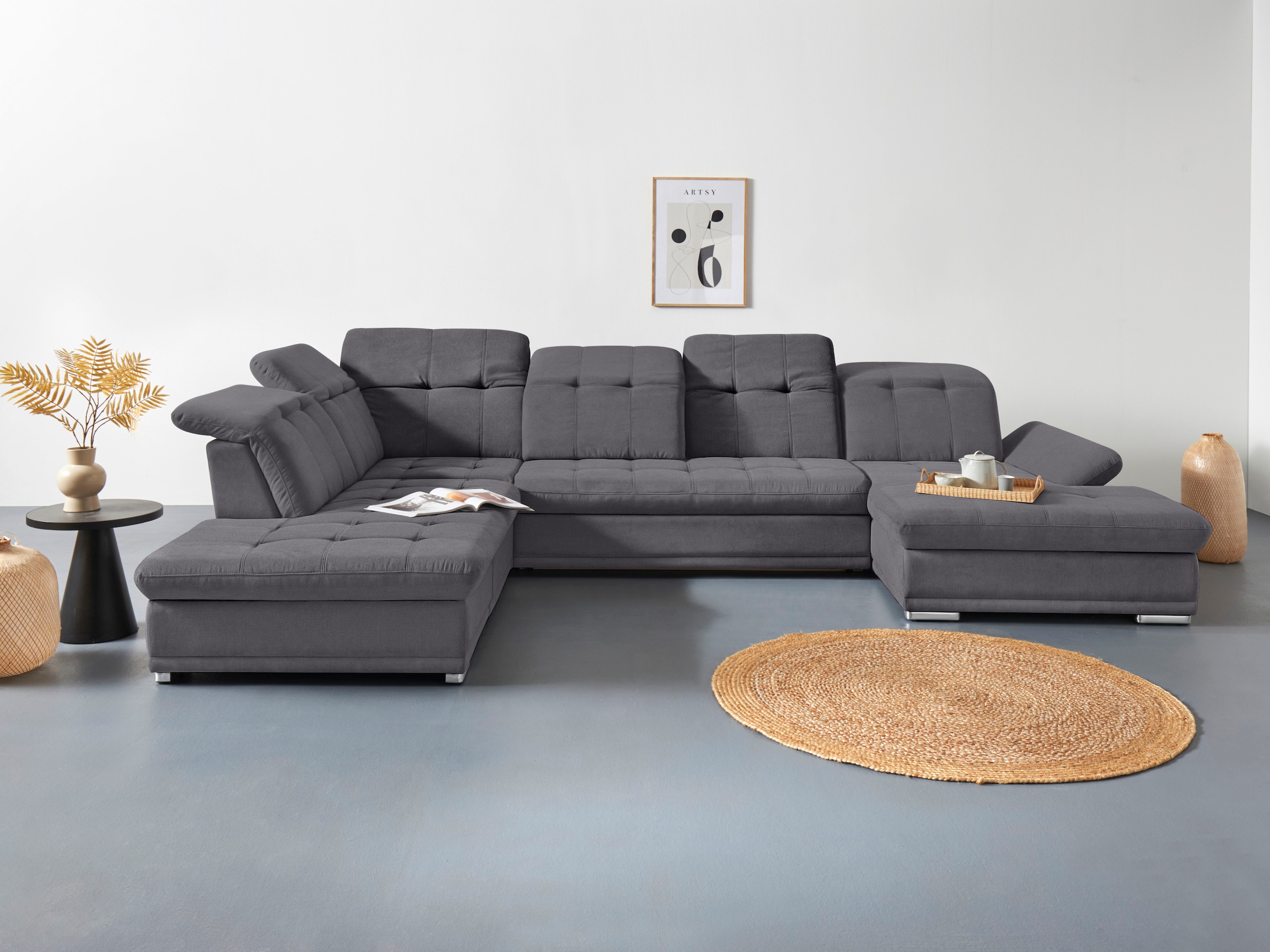 Image of COTTA Wohnlandschaft "Holiday U-Form mit Sitztiefen-, Armteil- und Kopfteilverstellung" wahlweise mit Bettfunktion & Bettkasten