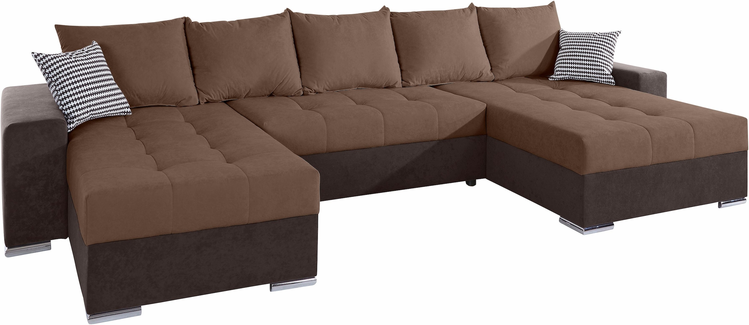 COLLECTION AB Paysage de salon »Josy XXL U-Form, B: 333 cm, mit 2 Recamieren 77 & 97 cm« mit Bettfunktion, Bettkasten & 2 Zierkissen, Federkern