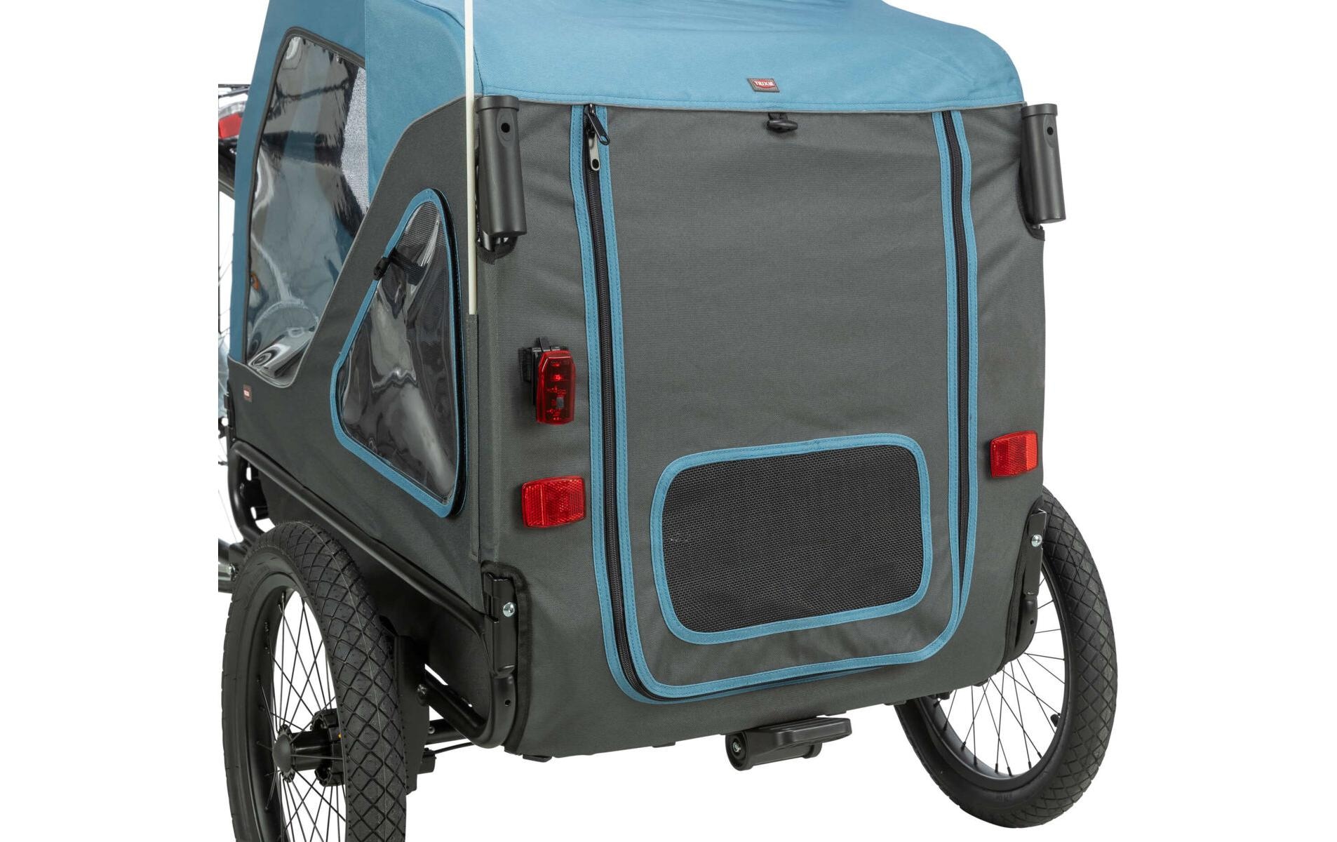 TRIXIE Panier de vélo pour animaux »Fahrradanhänger S blau/grau, 70 x 88 x 88/131 cm«