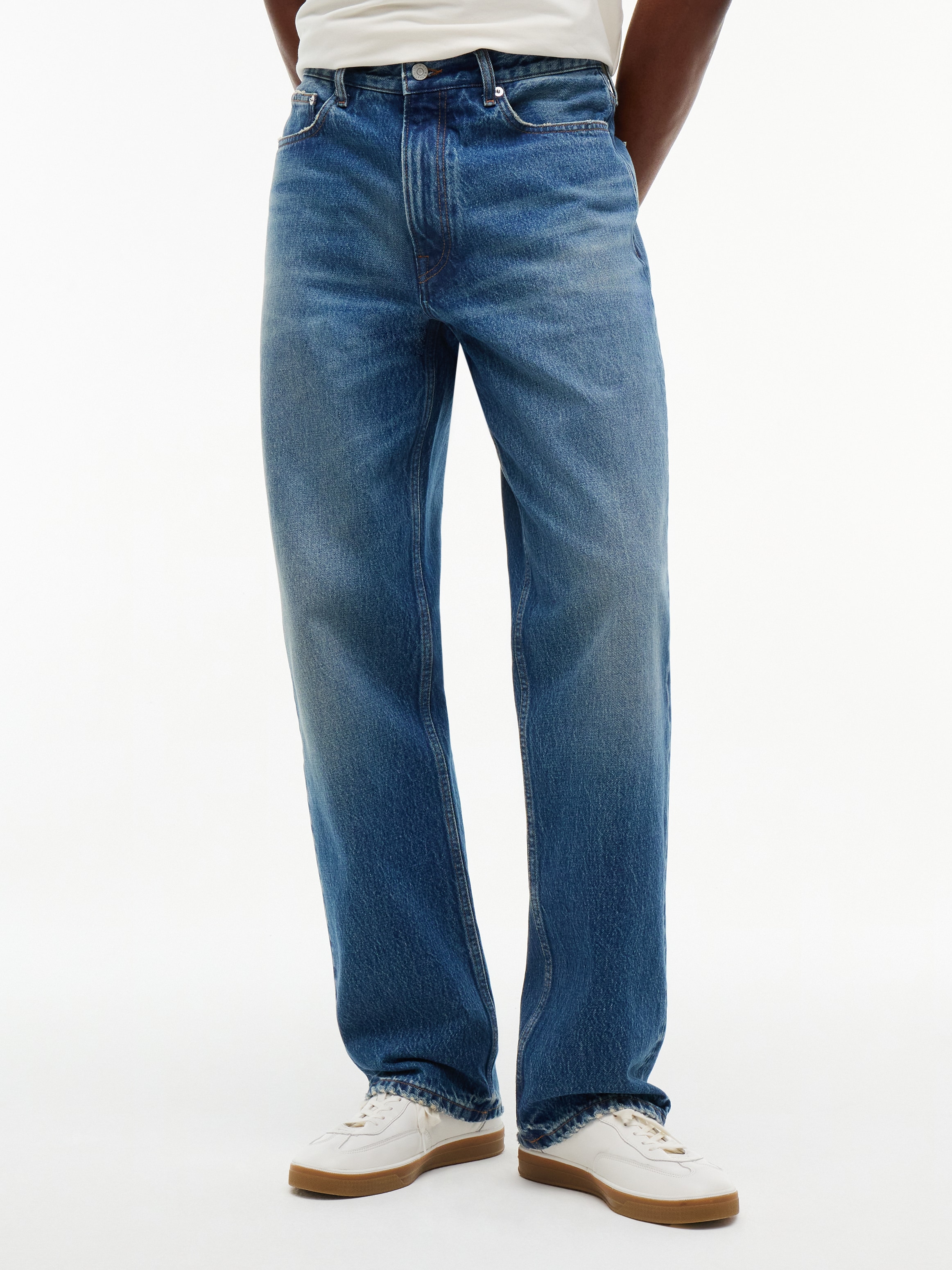 Image of Tommy Hilfiger Straight-Jeans "RIVER RELAXED CHARLIE BLUE" aus Baumwoll-Denim, Relaxed Fit