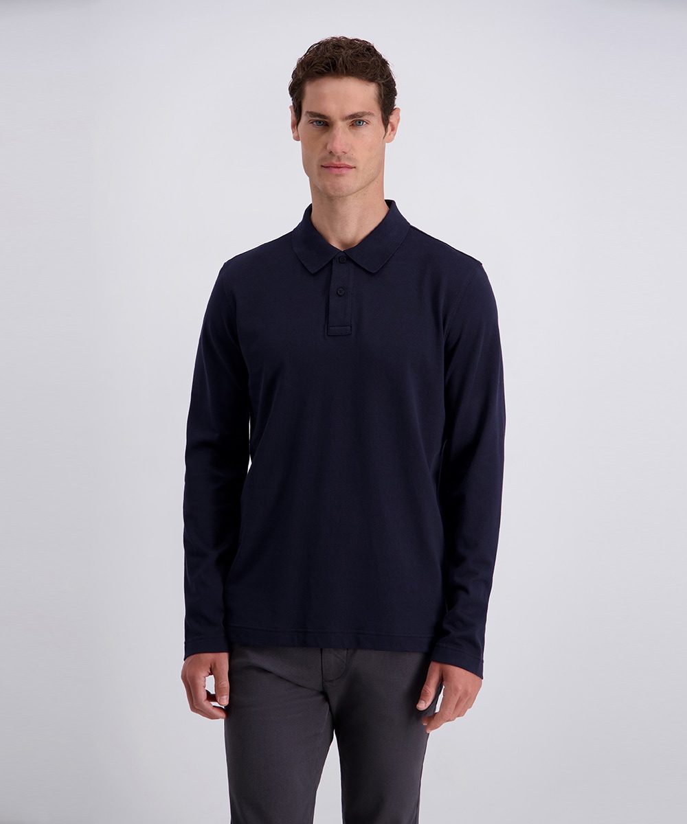 Image of Pierre Cardin Langarm-Poloshirt in 2-Knopf-Form