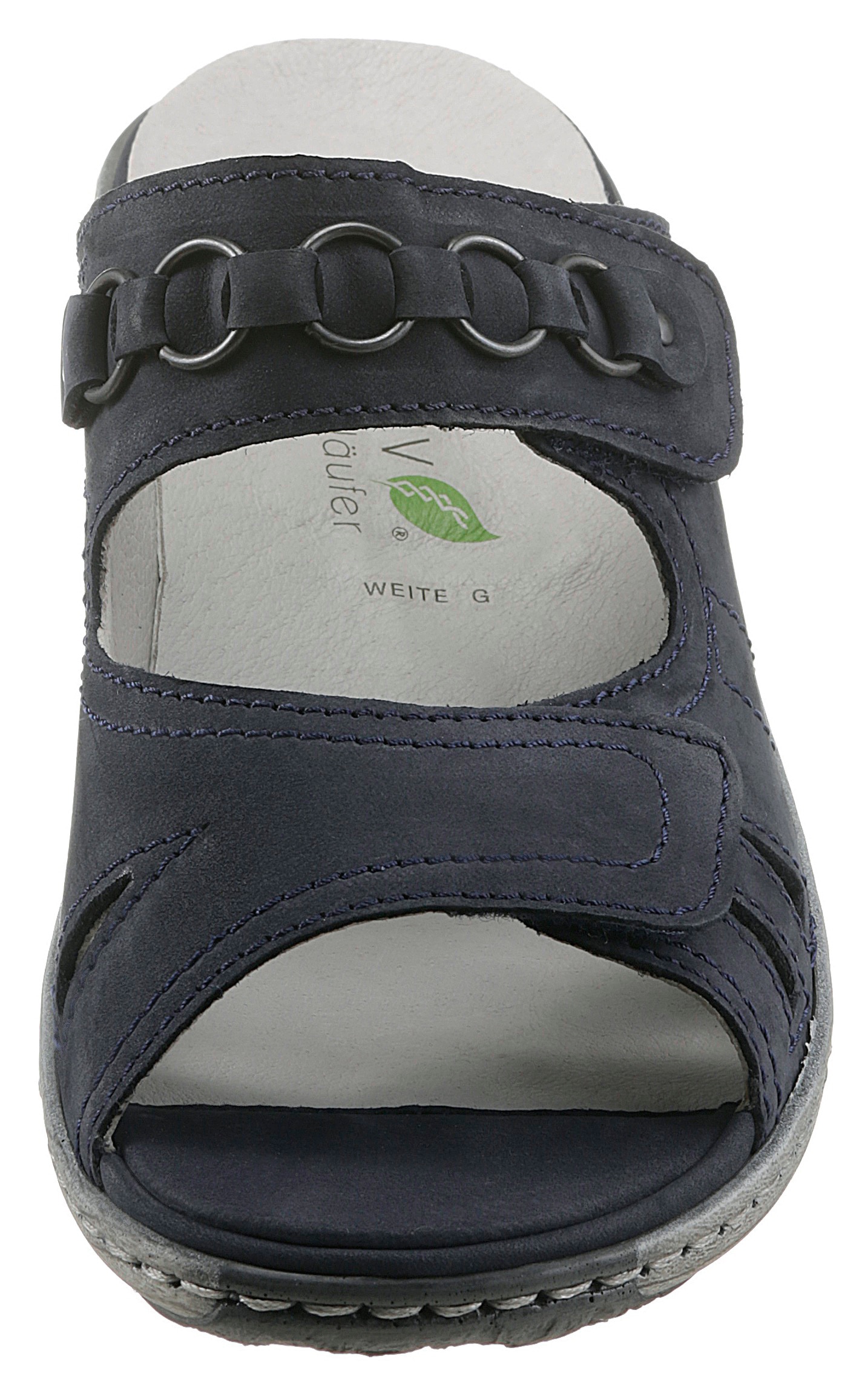 Waldläufer Pantolette »GARDA«, Keilabsatz, Sommerschuh, Schlappen mit Schmuckapplikation, Weite G