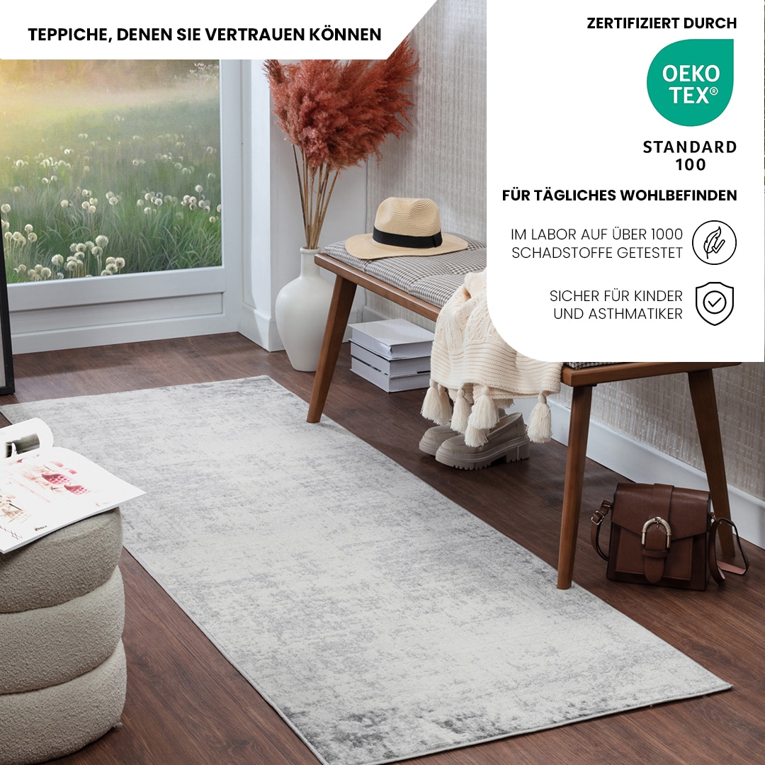 Livabliss Teppich »UTRECHT«, rechteckig, 9 mm Höhe, Designerteppich in Marmor Optik, Kurzflor Wohnzimmerteppich/Läufer