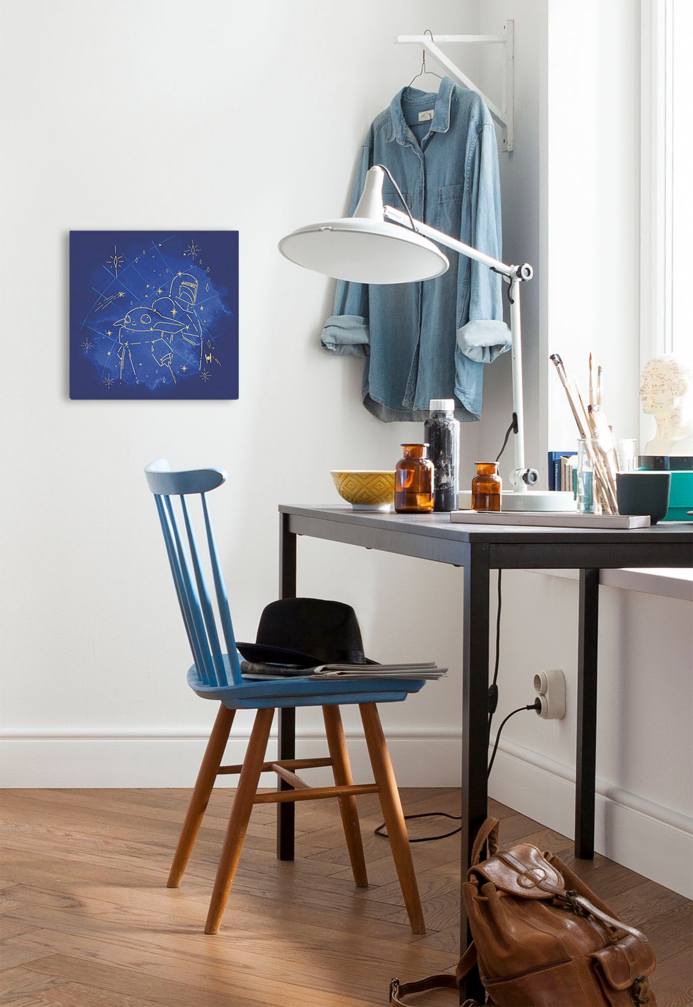Komar Leinwandbild »The Mandalorian Grogu Constellation - Grösse 40 x 40 cm«, Disney, (1 St., 40 x 40 cm (Breite x Höhe), Keilrahmenbild mit Echtholzrahmen, Kinderzimmer