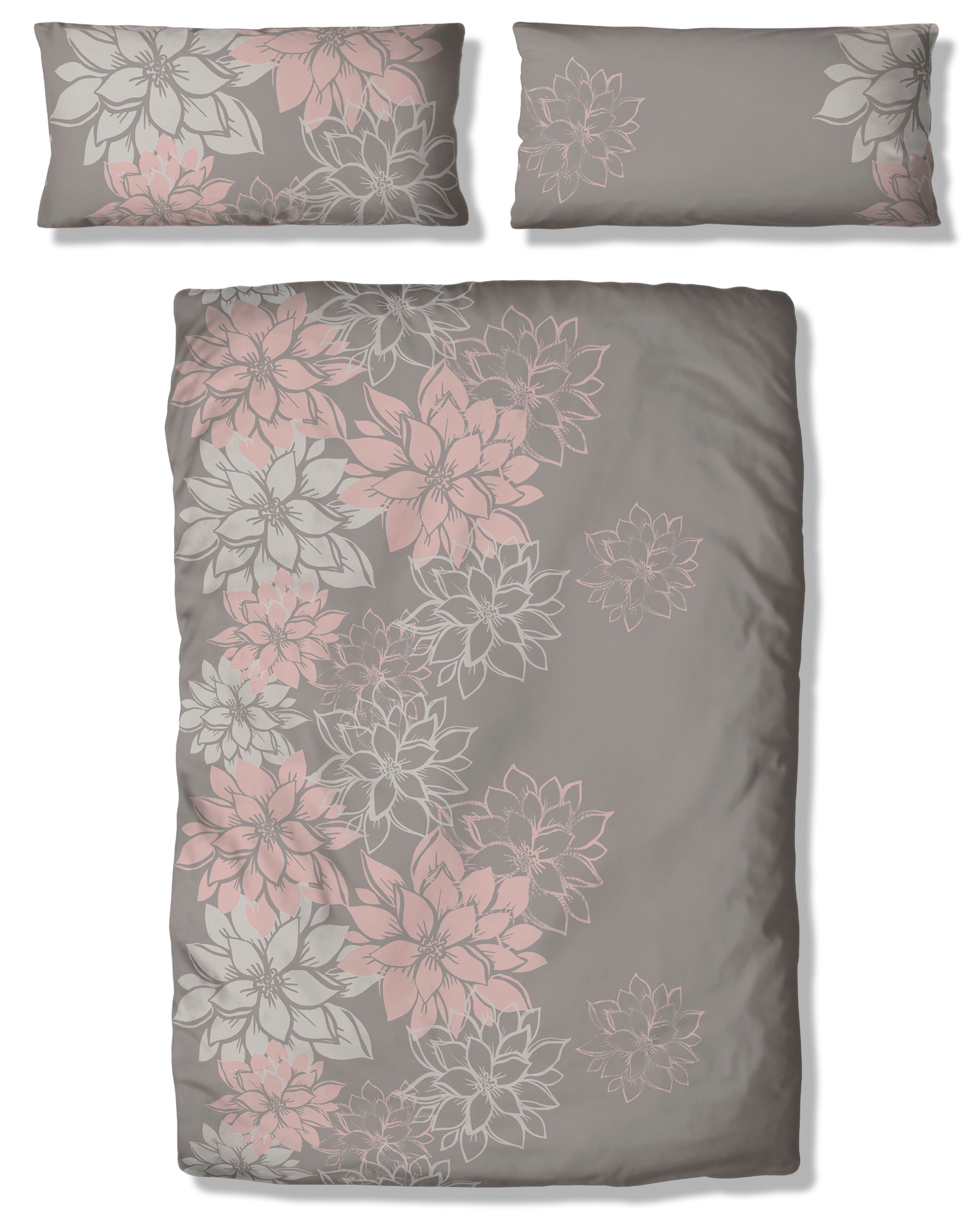 OTTO home Bettwäsche "Susan in Gr. 135x200 oder 155x220 cm" 2 in verschiedenen Qualitäten, romantische Bettwäsche mit Blumen