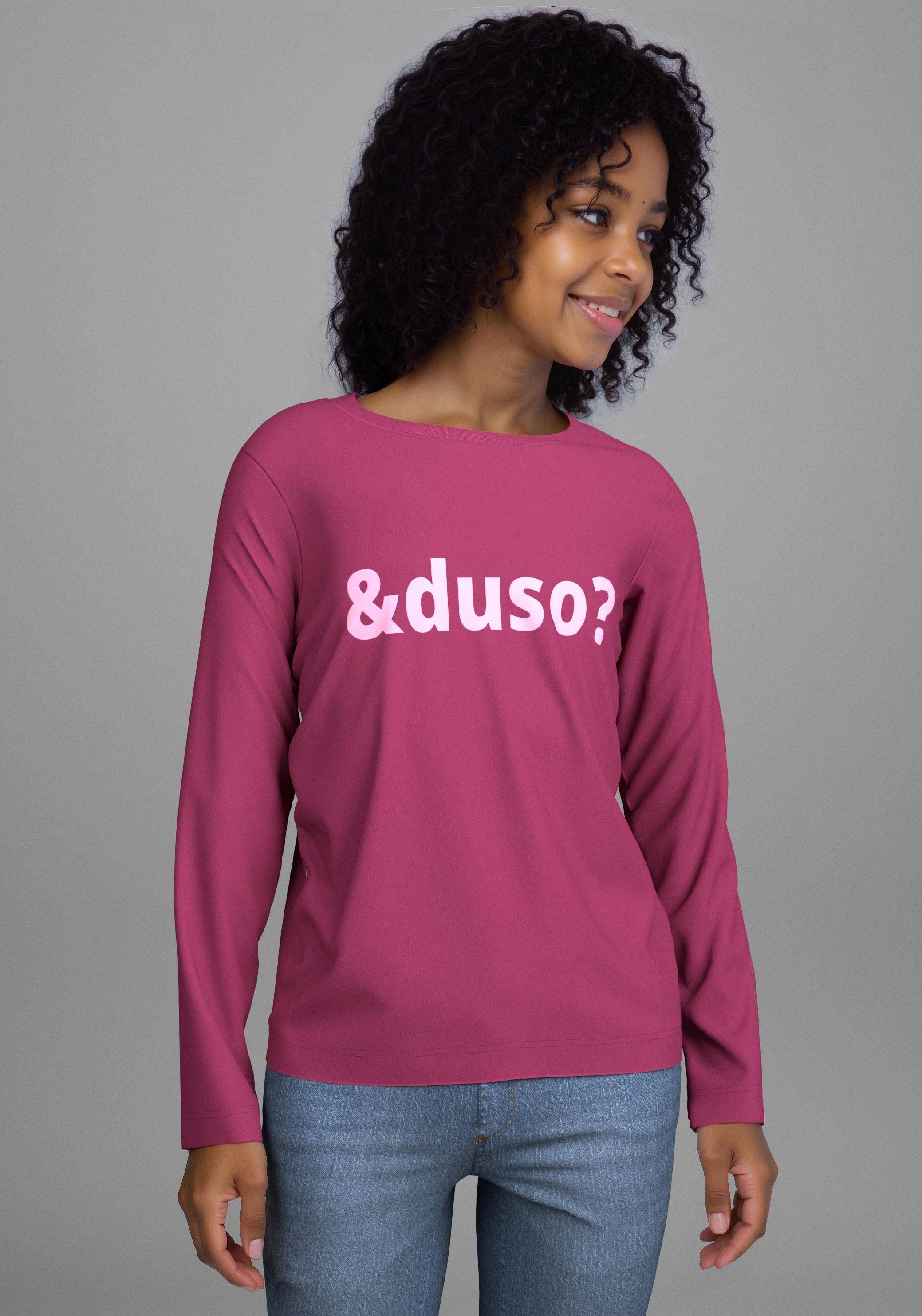 Image of KIDSWORLD Langarmshirt "Spruch: &duso?" Lässiger Sprüche-Print