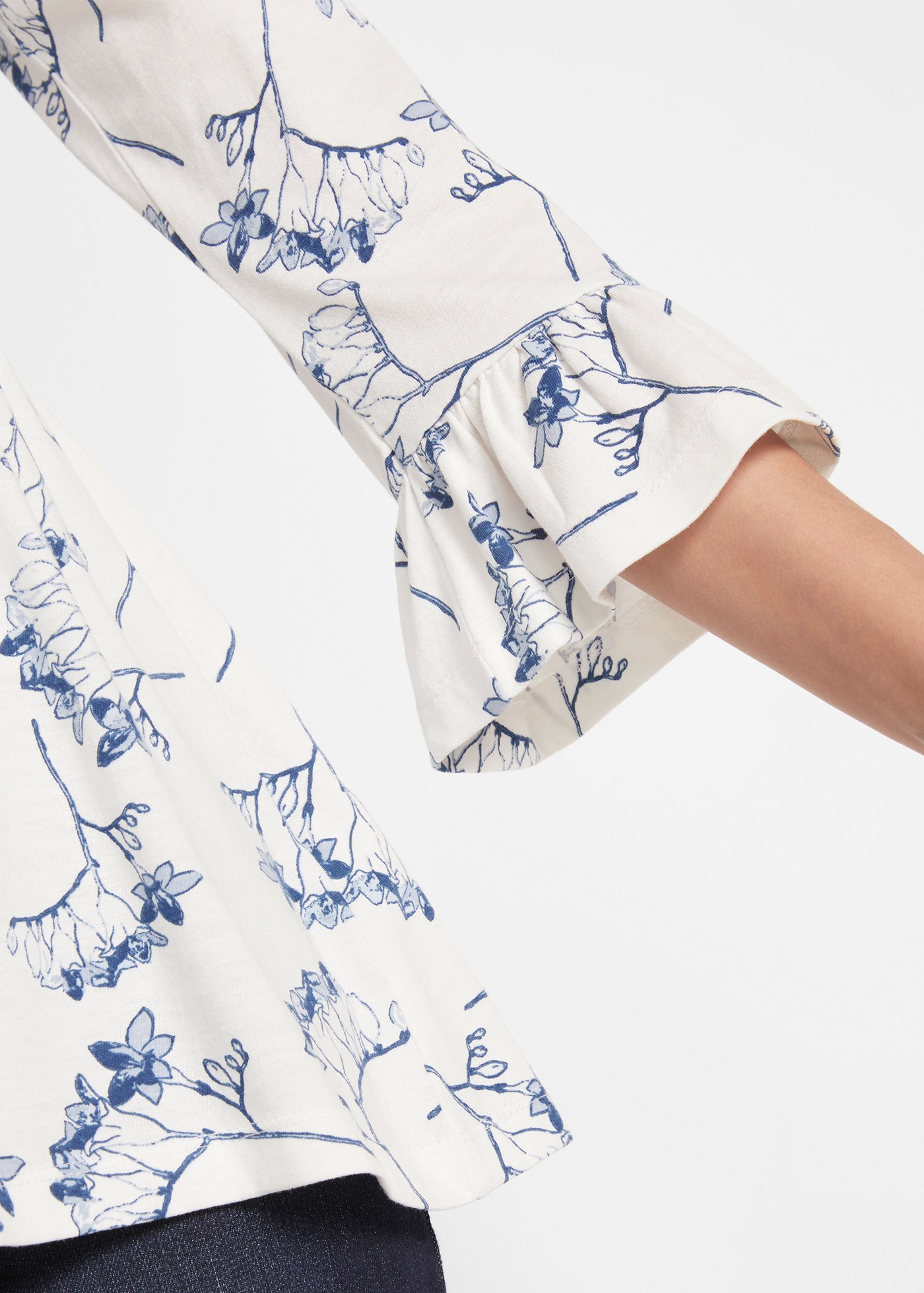 bonprix T-shirt tunique ausgestellte Passform, 3/4-Ärmel, für Frühling und Sommer