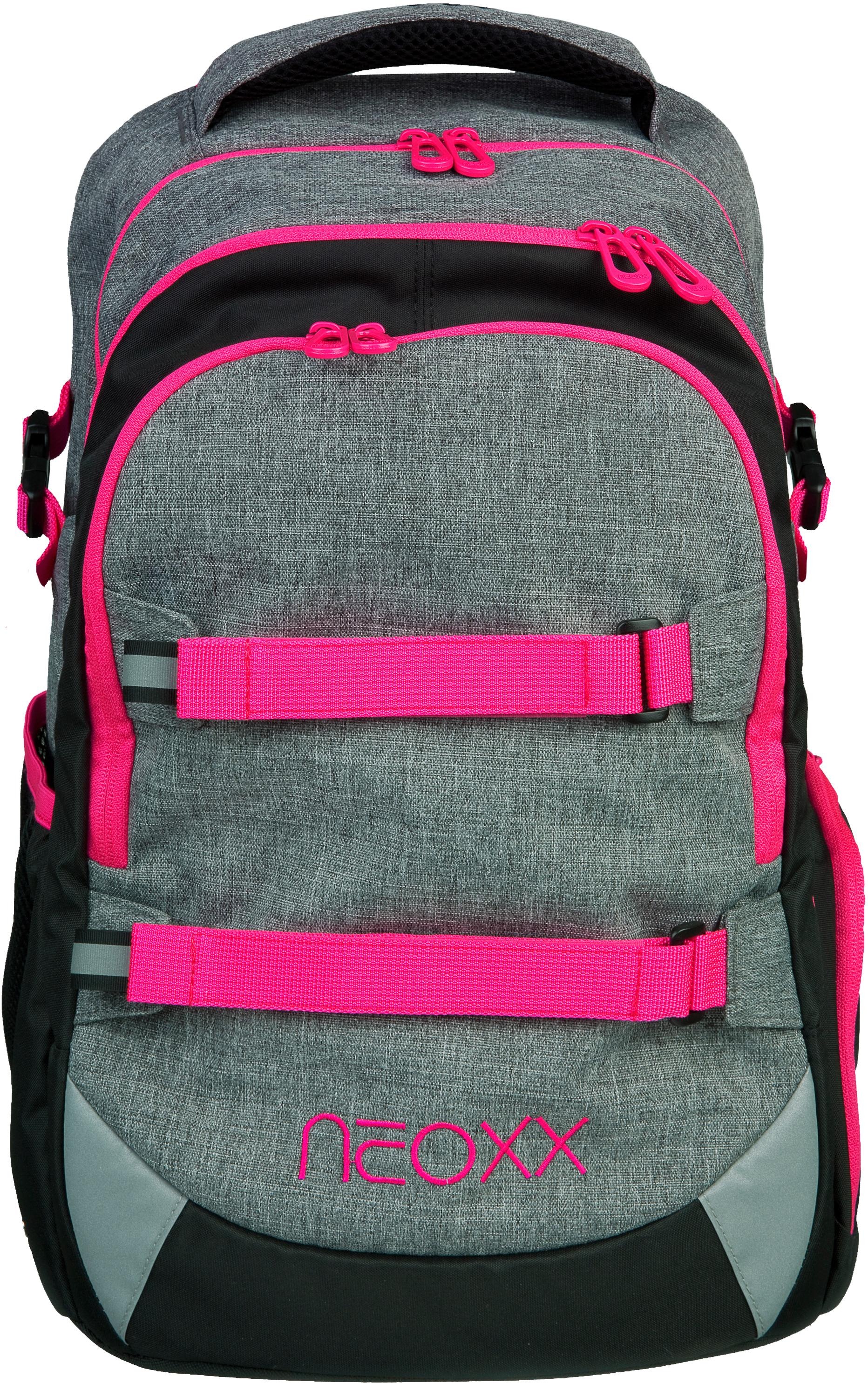 Image of neoxx Schulrucksack »Active, Pink and Famous«, reflektierende Details, aus recycelten PET-Flaschen bei Ackermann Versand Schweiz