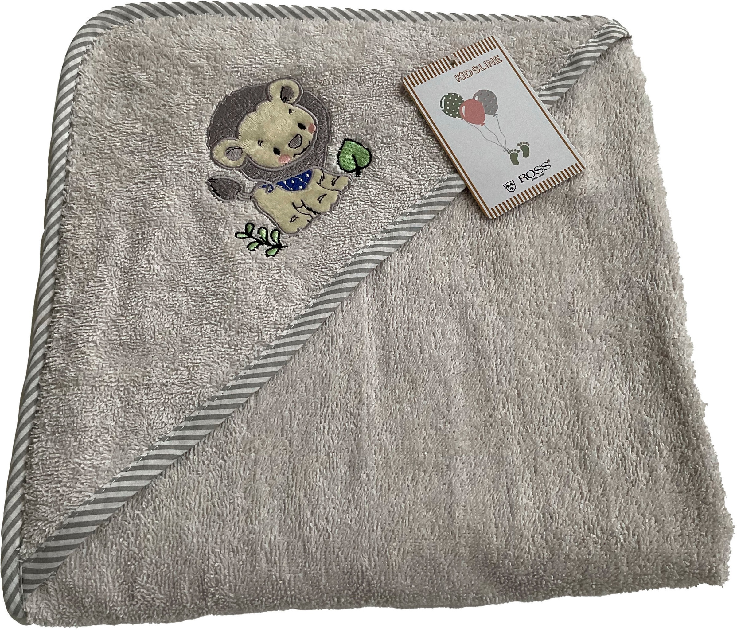 Image of ROSS Kapuzenhandtuch "KIDSLINE" 100 % Baumwolle, Kapuze, Stickerei