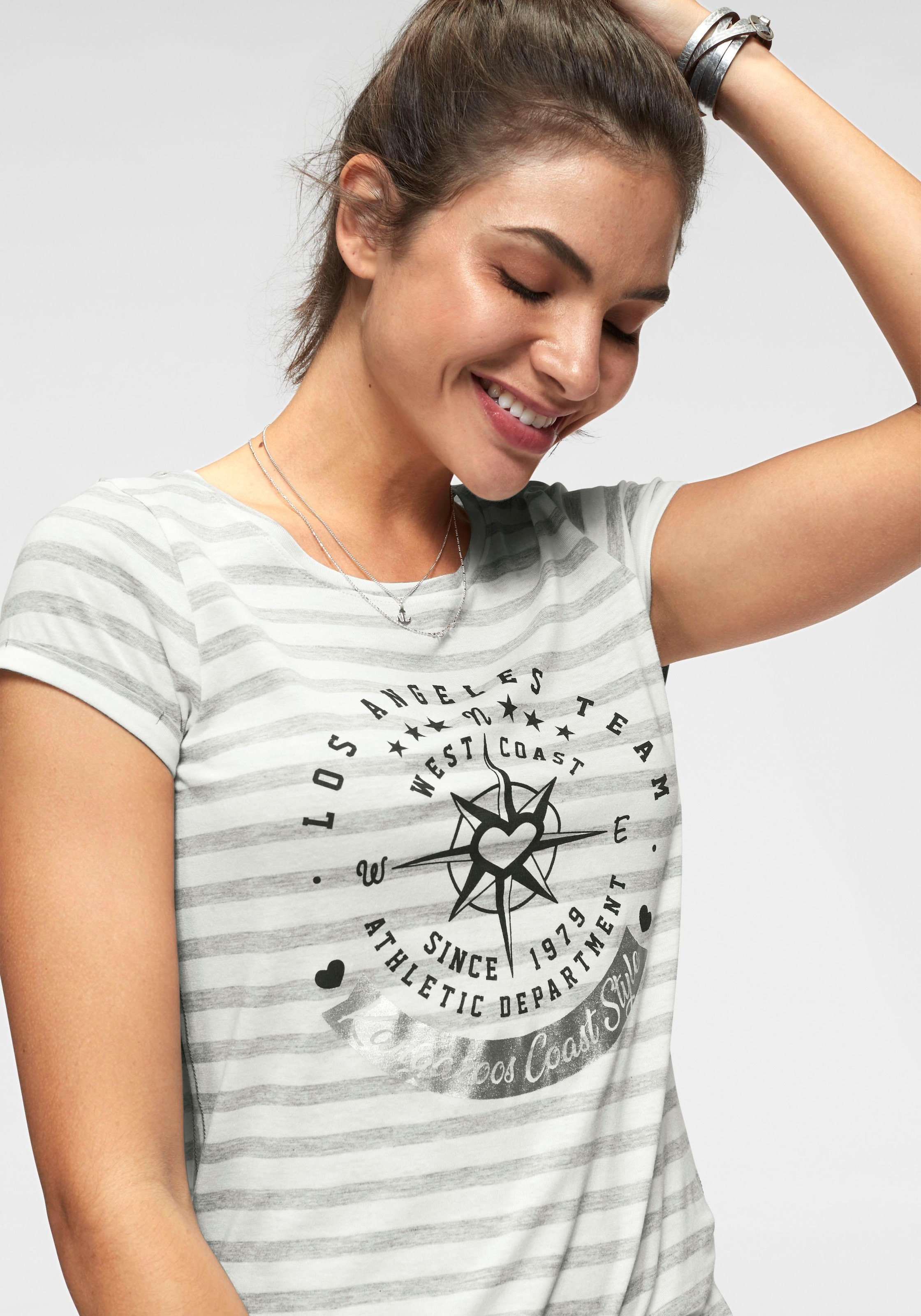 KangaROOS T-Shirt, mit vorne versandkostenfrei auf Metallic-Print grossem