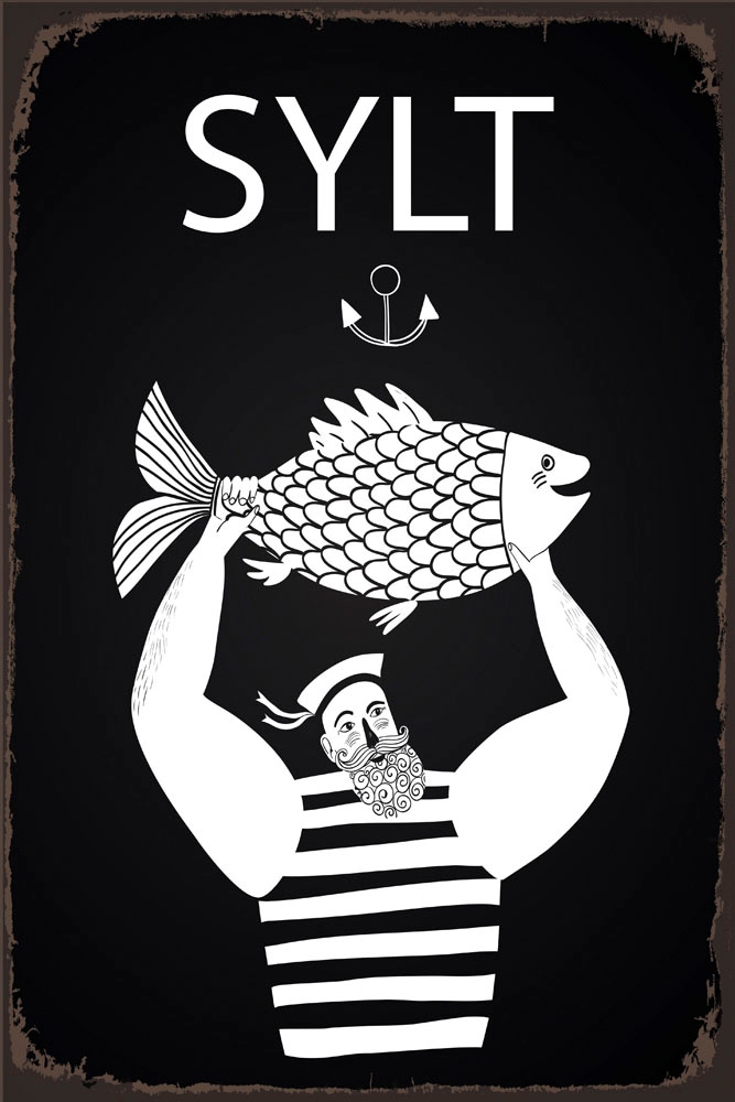 Image of queence Metallbild "Sylter Fischer" Sprüche 1 Stk. tlg.