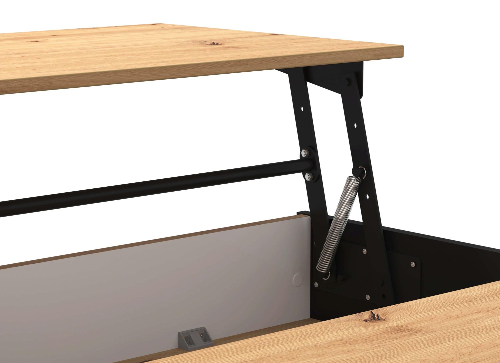 Home affaire Couchtisch »Taranto Kaffeetisch, 80 cm, quadratische Form, modern design«, höhenverstellbar Tischplatte, geschlossenes Fach, schwarz oder weiss