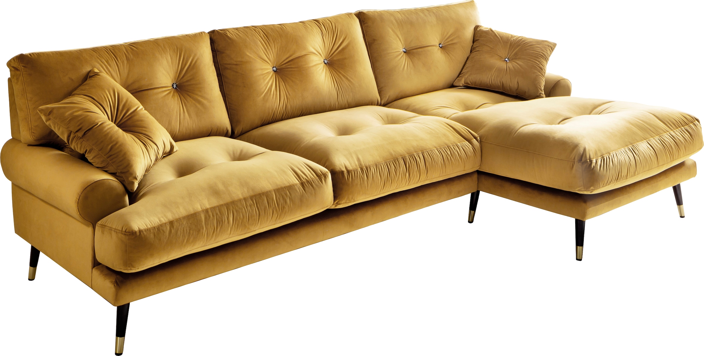 Trends by HG Ecksofa »Samir L-Form«, mit Strasssteinen und goldfarben Applikationen