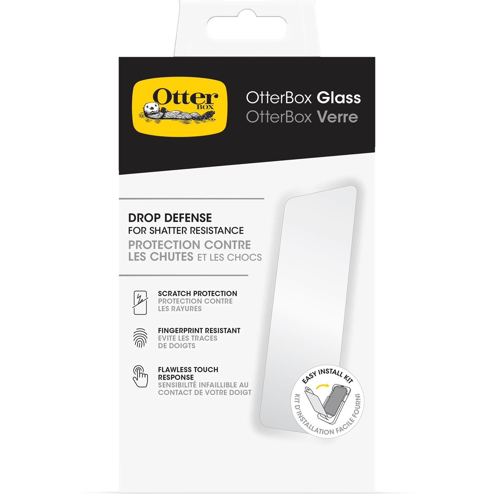 Otterbox Displayschutzglas »Glass Displayschutz für Apple iPhone 15 Pro, gehärtetes Glas«, für Apple iPhone 15 Pro, Schutz vor Brüchen, Kratzern und Stürzen, Displayschutzfolie