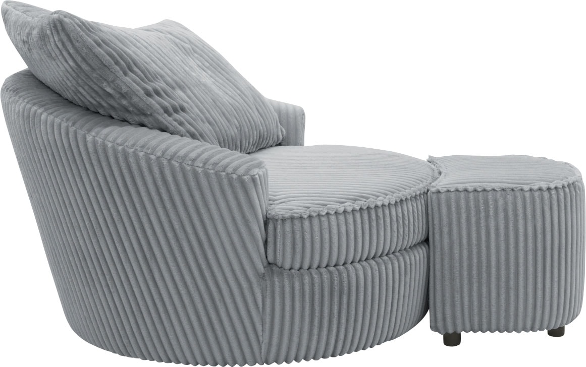 INOSIGN Polsterhocker »AMECA, Hocker, Fusshocker 52 x 47 x 46 cm (BxTxH)«, (1 St.), mit Mega-Cordstoff, sichelförmig
