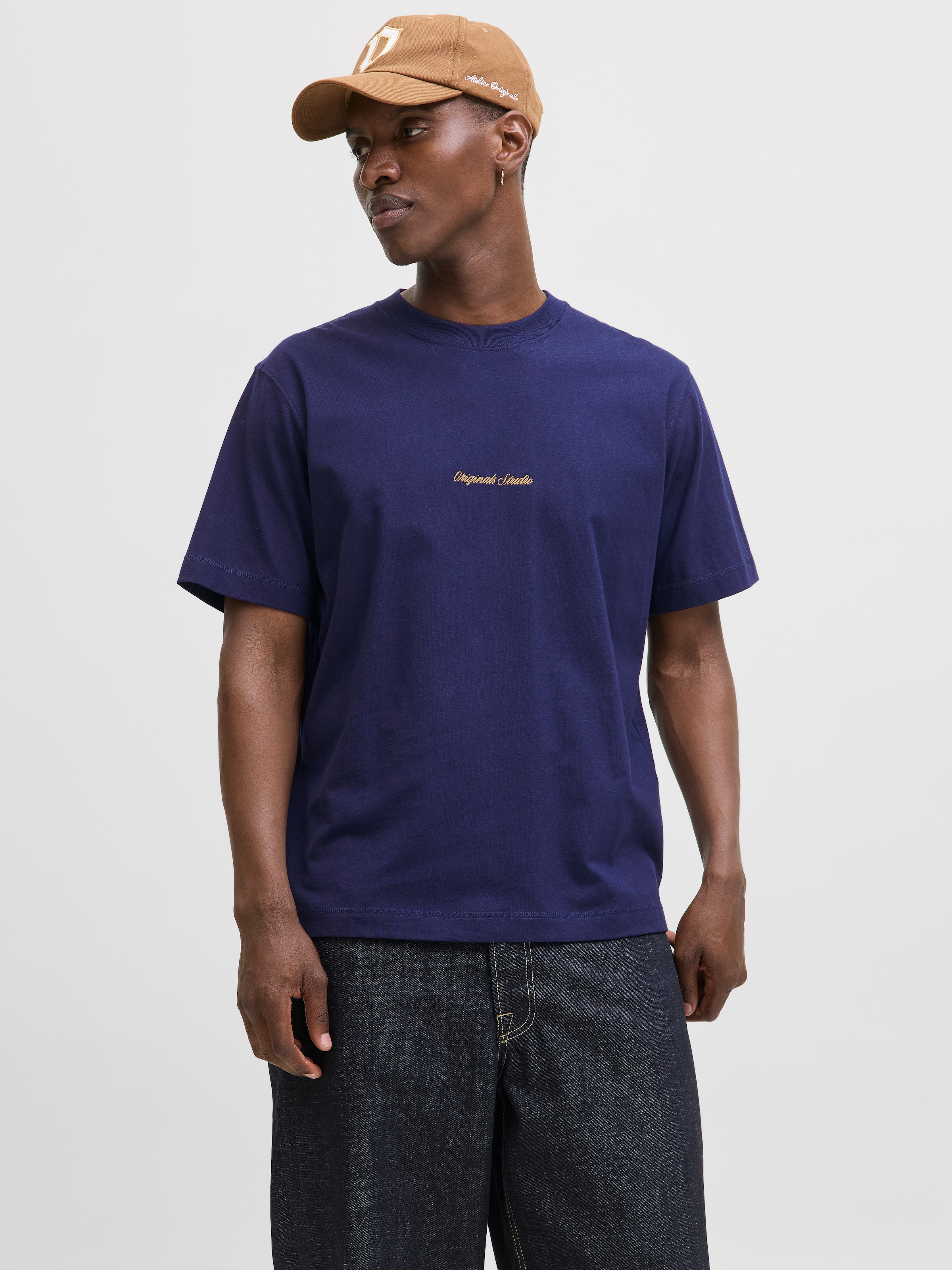 Image of Jack & Jones Rundhalsshirt "JORNORREBRO EMB TEE SS CREW NECK NOOS" Baumwolle, locker geschnitten