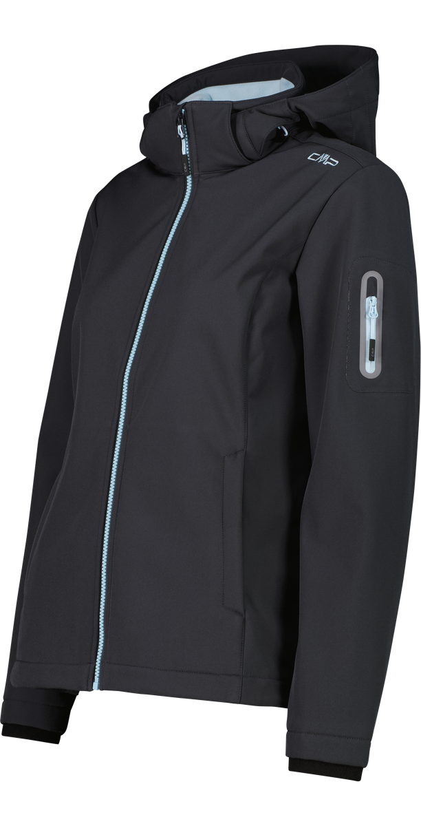 CMP Veste softshell »WOMAN JACKET DET HOOD« avec capuche avec capuche, coupe-vent et déperlant