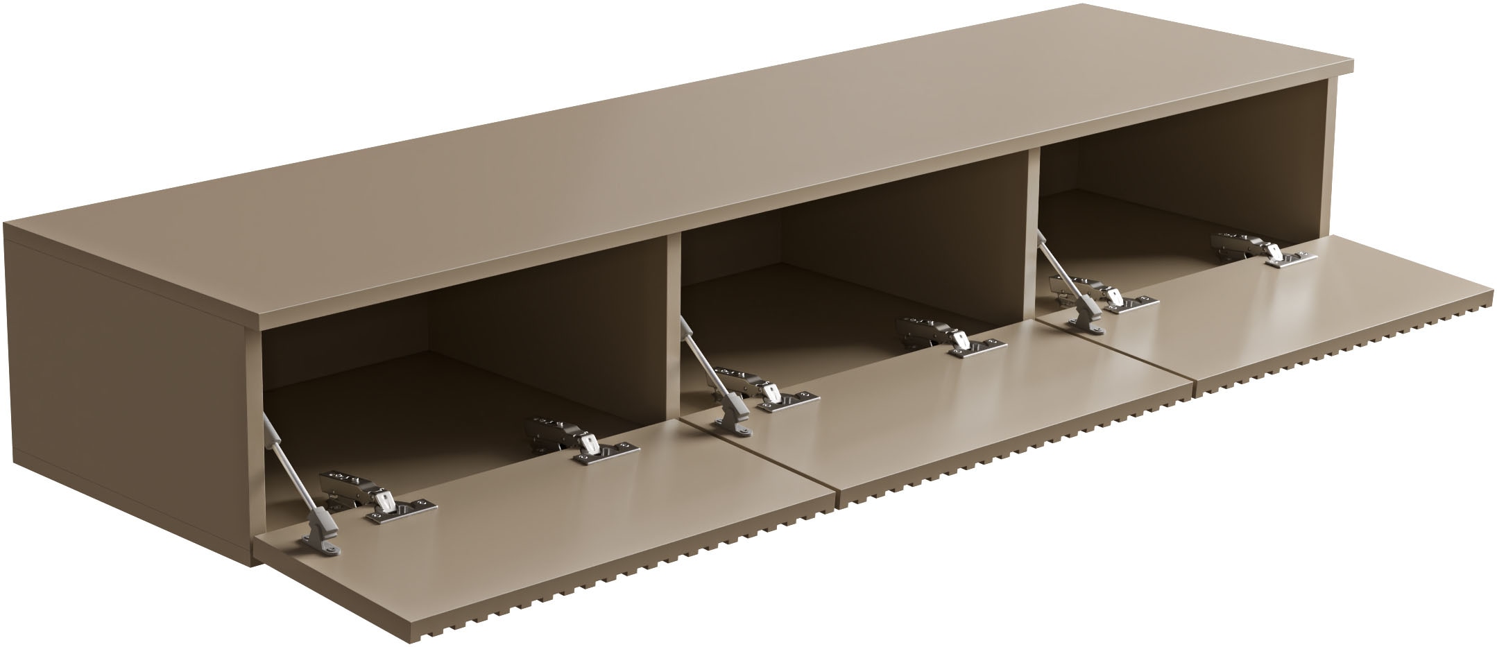 HBZ Table basse »Lowboard Lanai, hängend, mit moderner Rillenoptik« 1 cuis tlg. Largeur 150cm, revêtement mélaminé, ouverture par pression