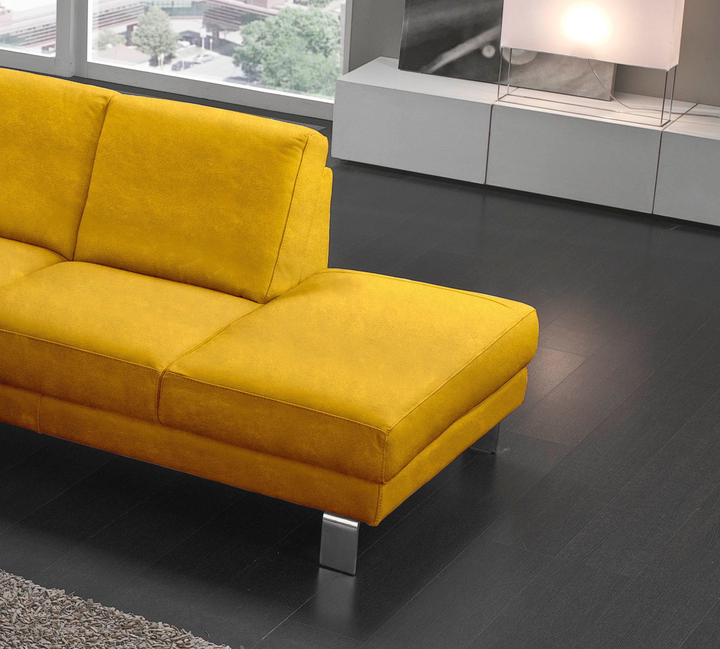 Egoitaliano Canapé d'angle »Shakira, Design und Sitzkomfort auf hohem Niveau, tolle Details« mit Ottomane, L-Form, elegante Metallfüsse