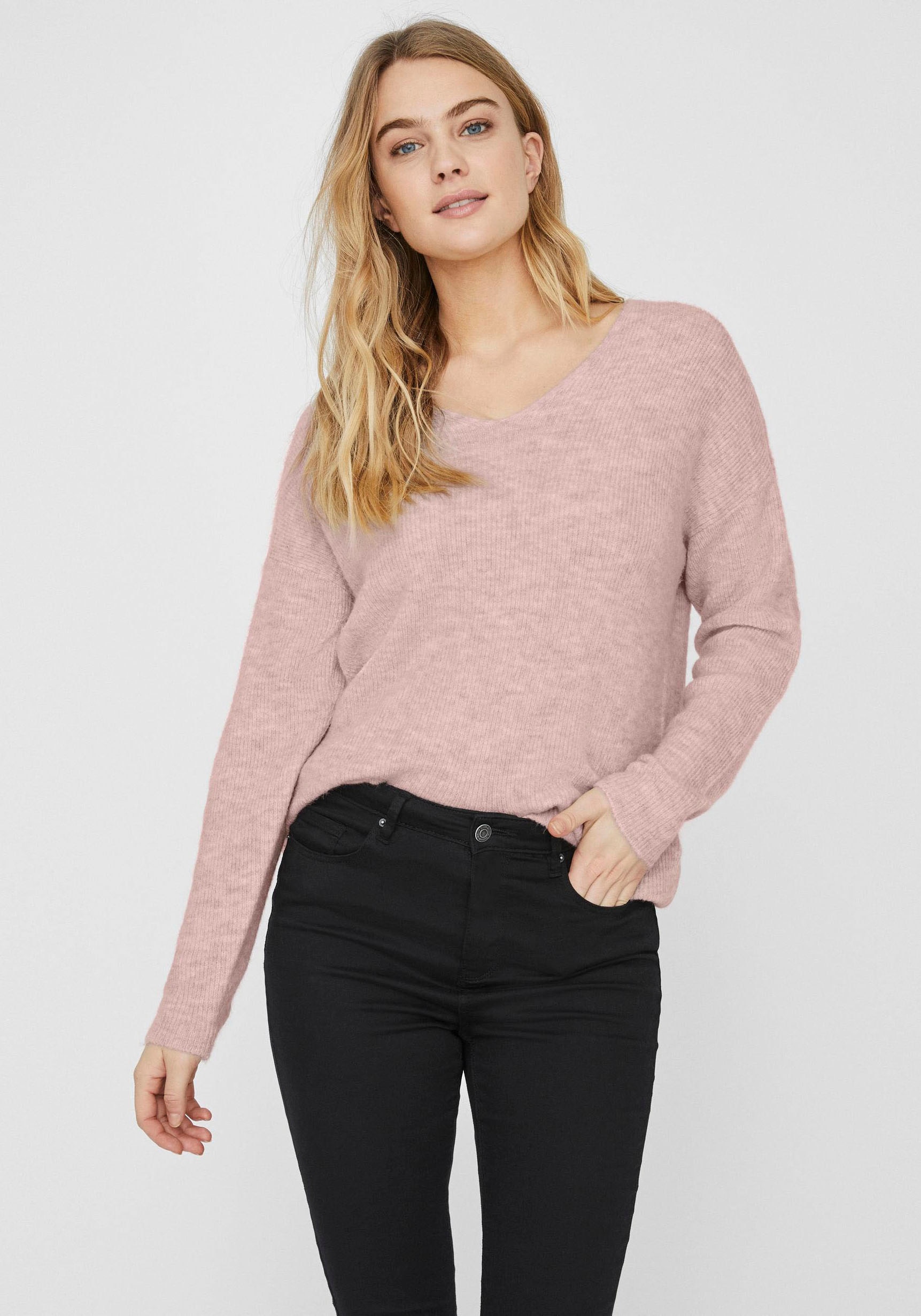 V-Ausschnitt-Pullover »VMCREWLEFILE LS V-NECK BLOUSE NOOS«