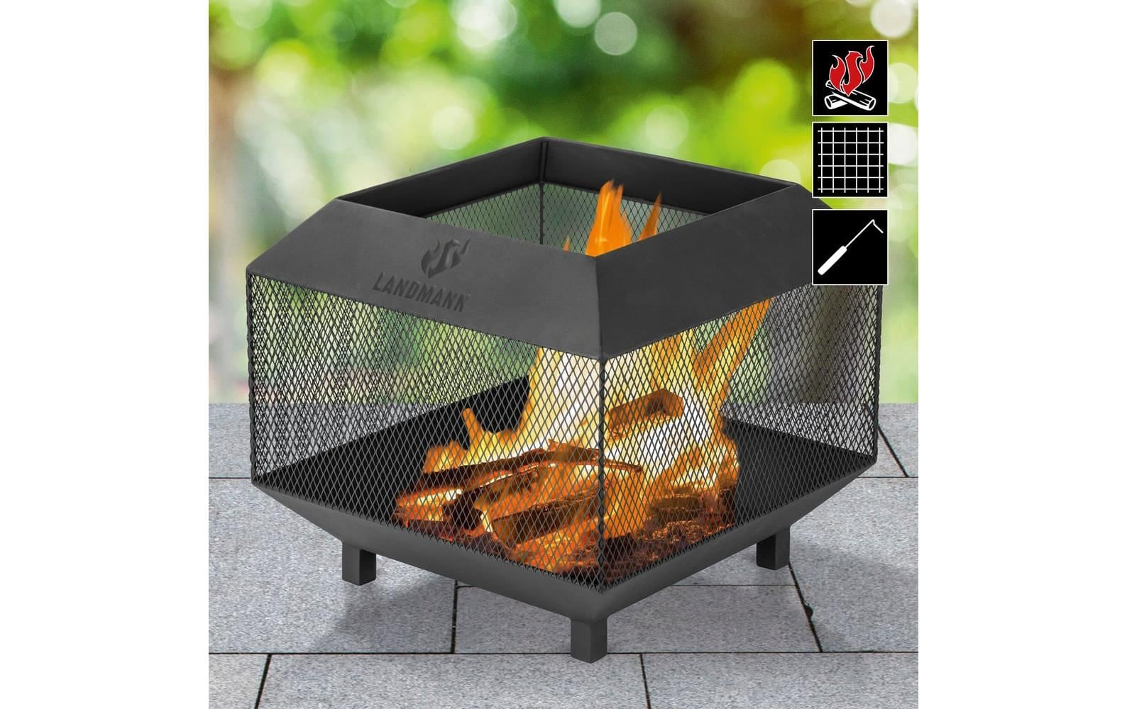 LANDMANN Panier à feu »44 x 44 cm, Heizstrahler«