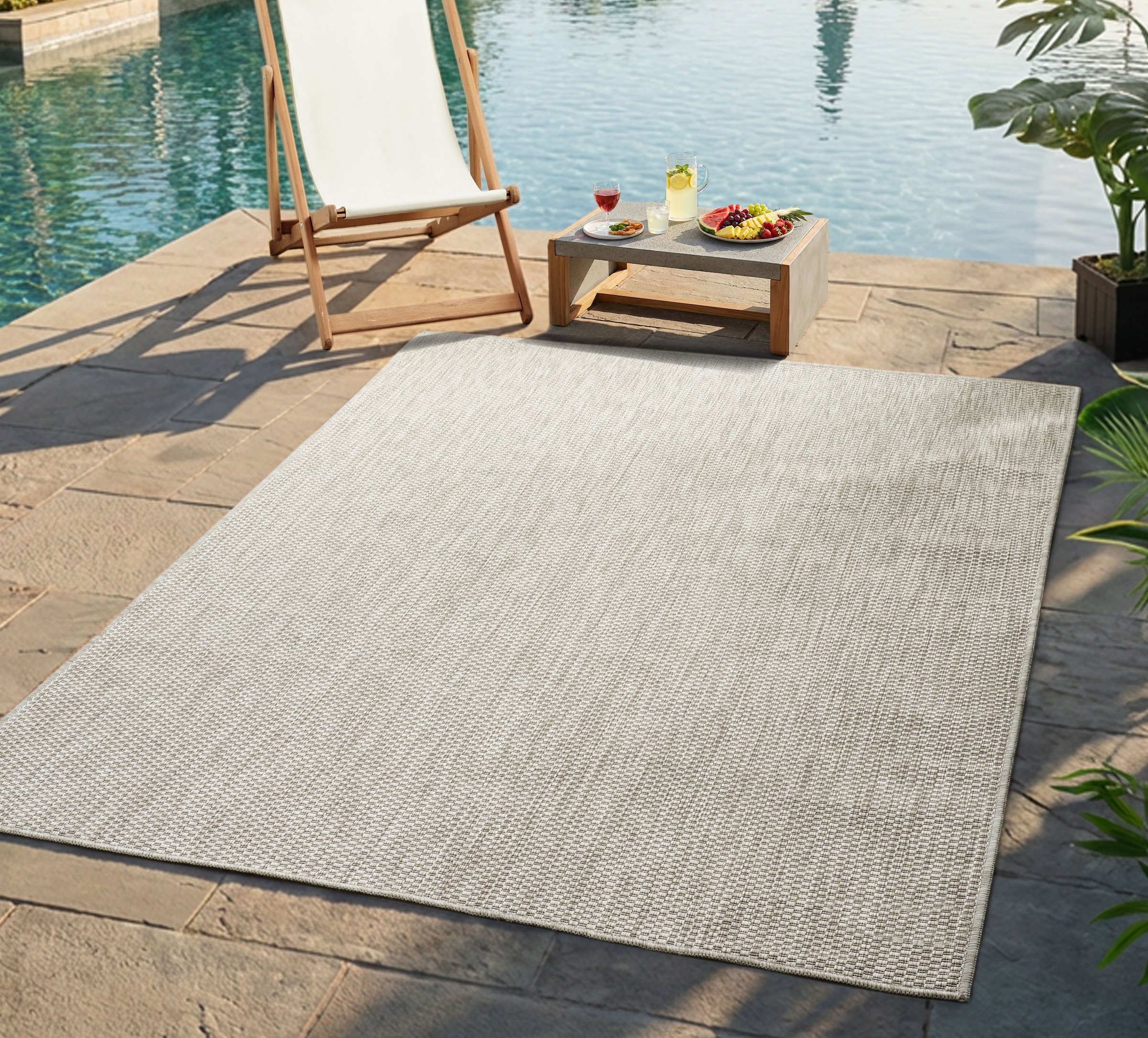 Bruno Banani Tapis »Venezia, auch als Läufer« Rectangulaire 4 mm Höhe In- und Outdoor geeignet, Sisal-Optik, Wetterfest & UV-beständig